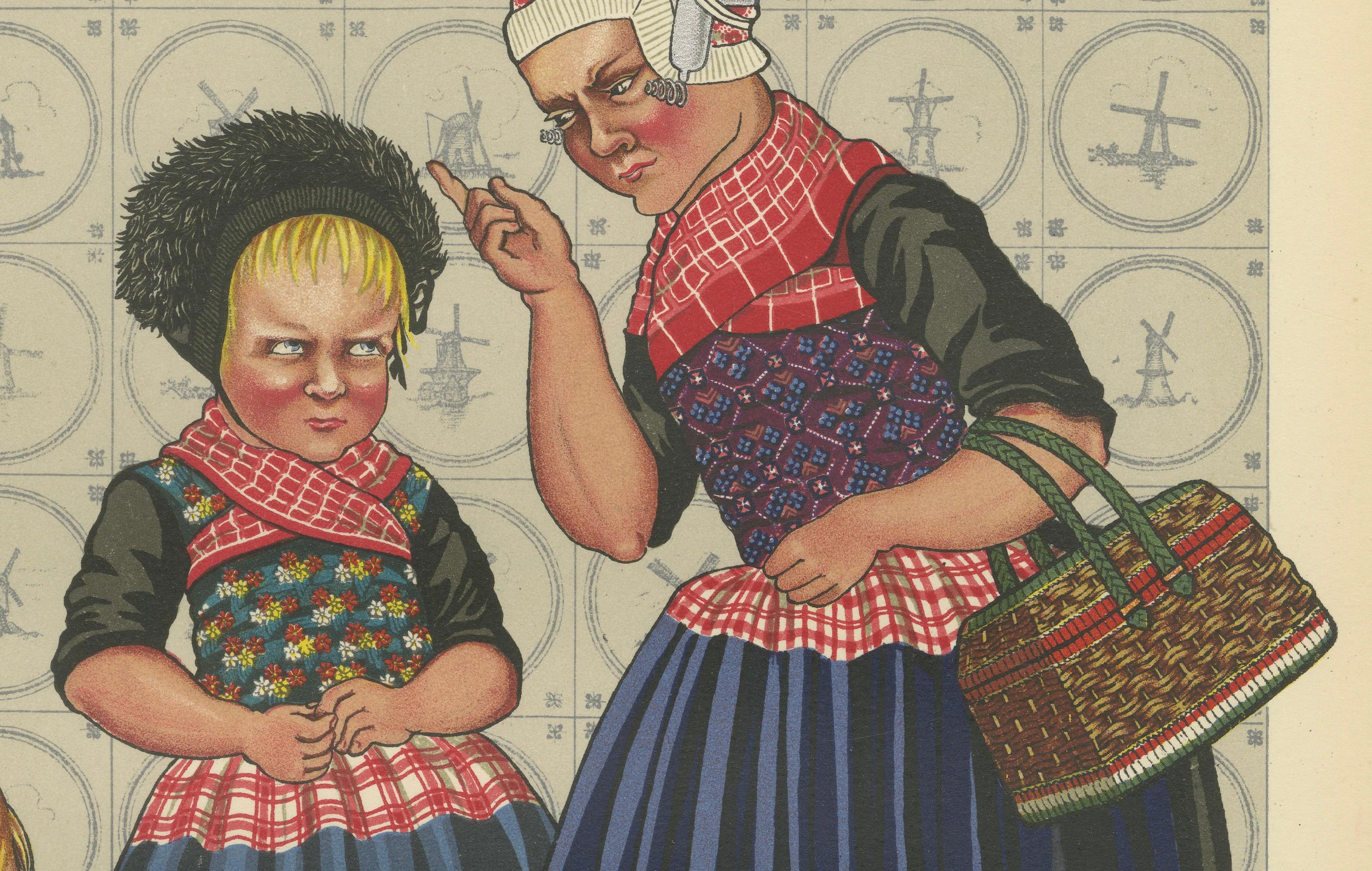 Charmante Gelderland-Kostüme aus Nunspeet und Hierden in Holland, ca. 1932 (Mitte des 20. Jahrhunderts) im Angebot