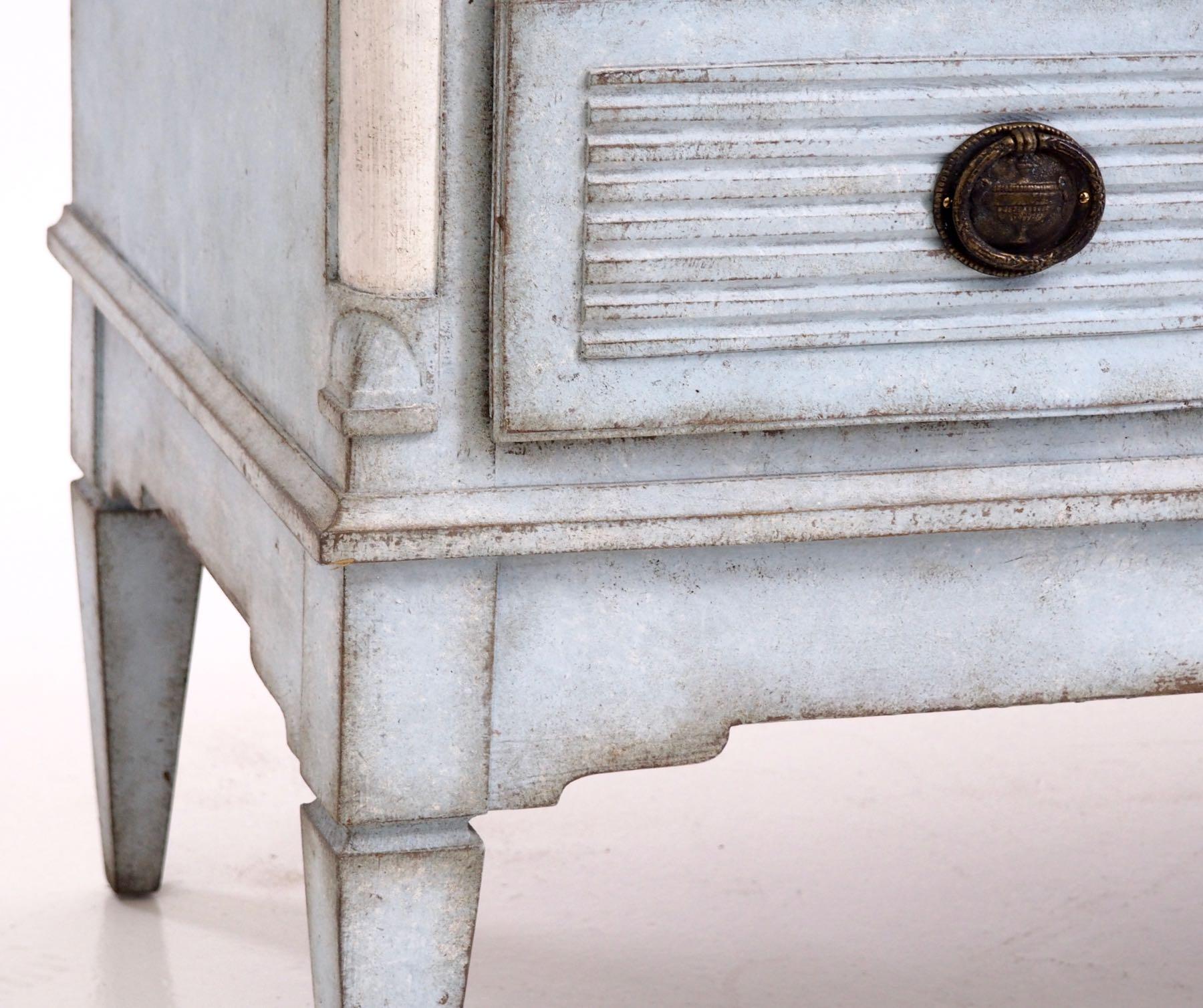 18th Century and Earlier Charming Gustavian Chest, Richly Carved, 18th Century