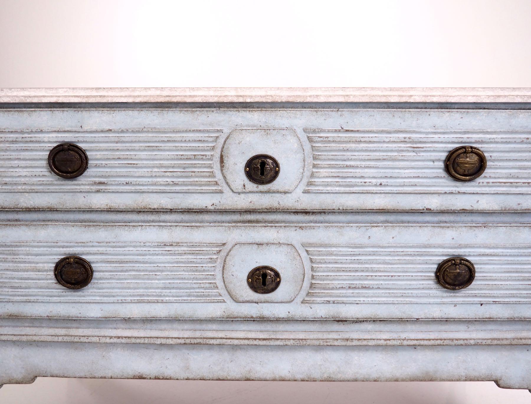 Wood Charming Gustavian Chest, Richly Carved, 18th Century