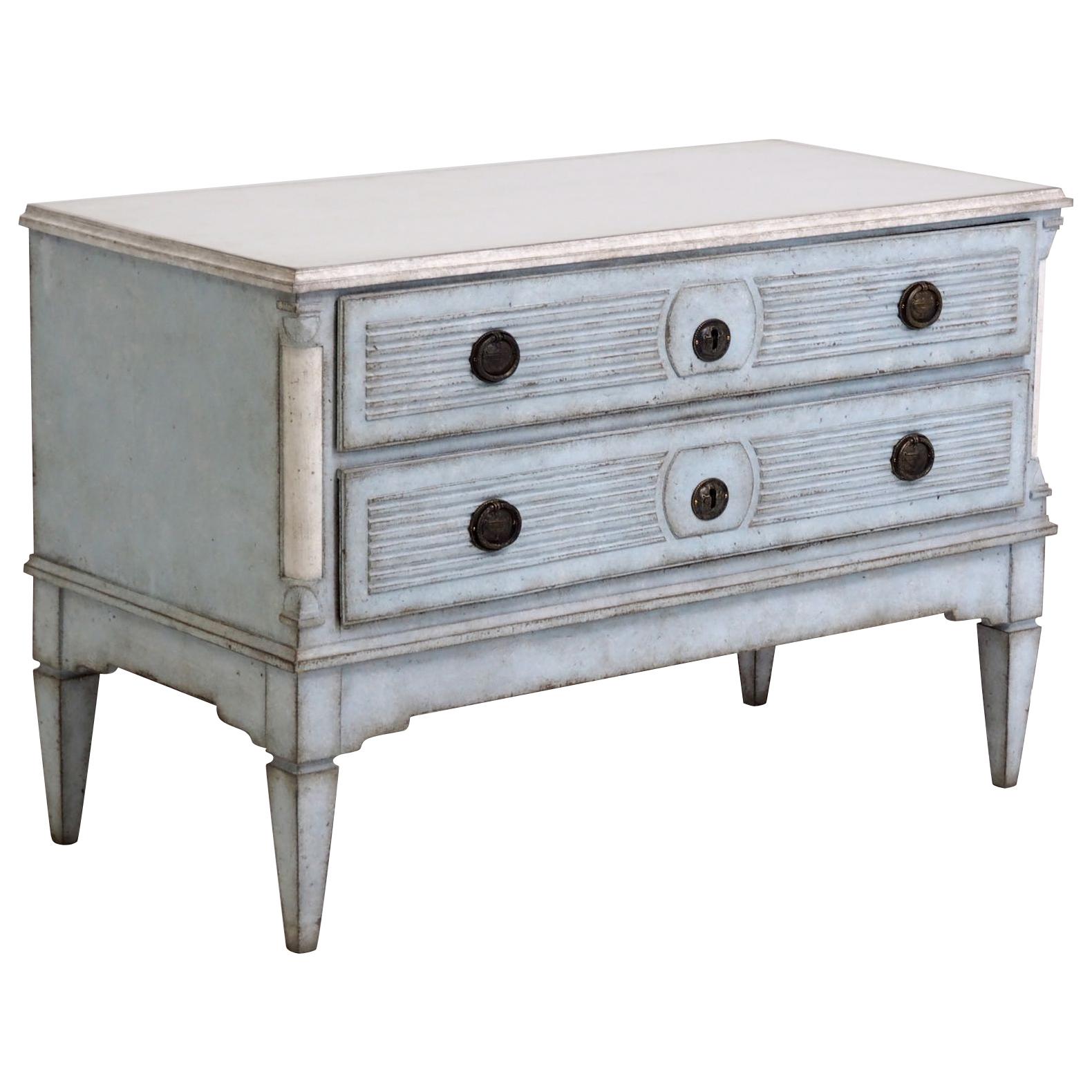Charming Gustavian Chest, Richly Carved, 18th Century