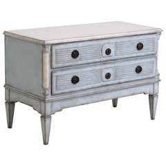 Charming Gustavian Chest, Richly Carved, 18th Century