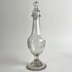 Charming Gustavian Handblown Glass Bottle with Stopper, Late 18th Century