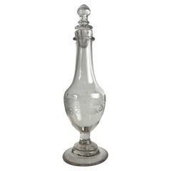 Charming Gustavian Handblown Glass Bottle with Stopper, Late 18th Century