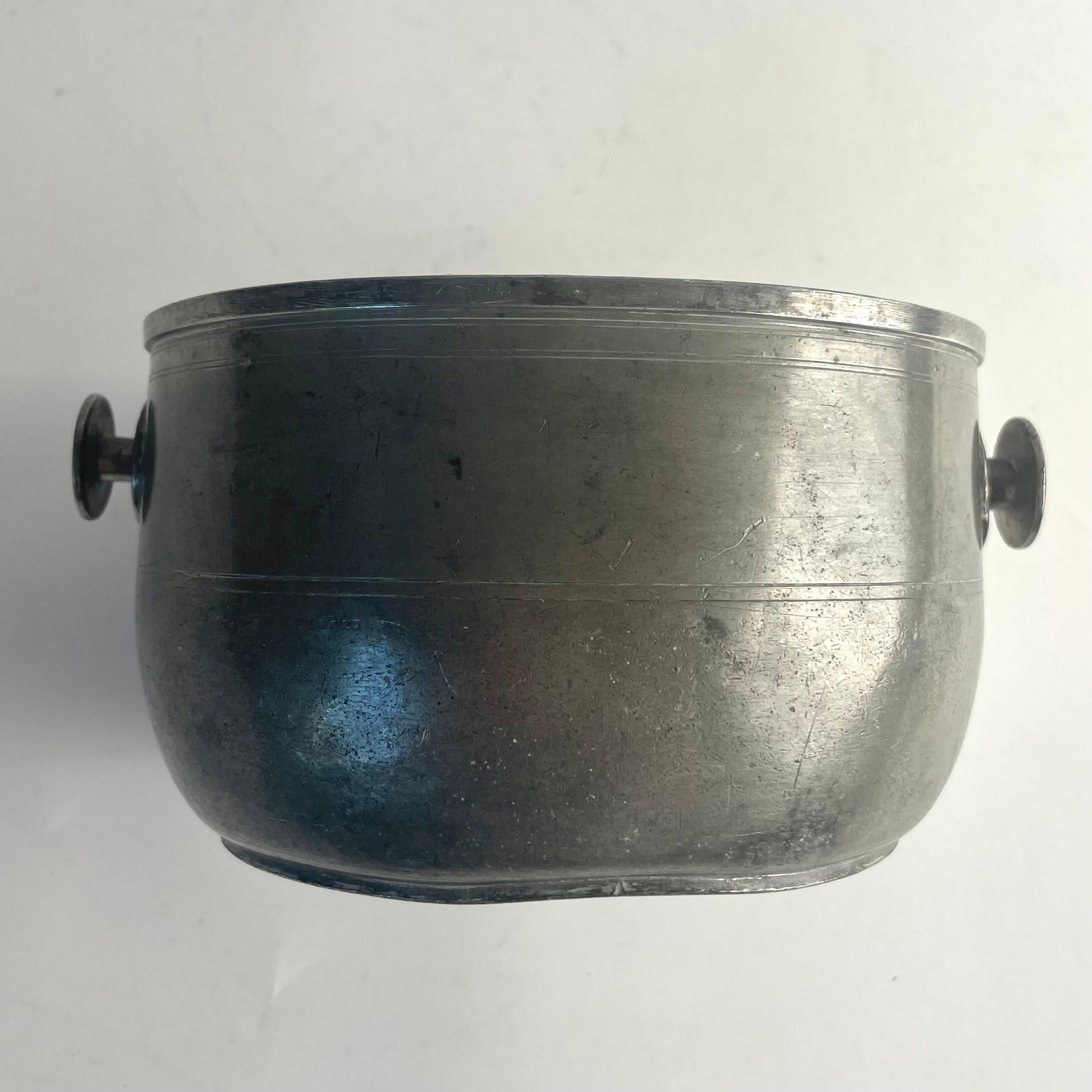 Charming Gustavian Pewter Bowl, 1808 by Hans Wiksten, Västerås, Sweden For Sale 5