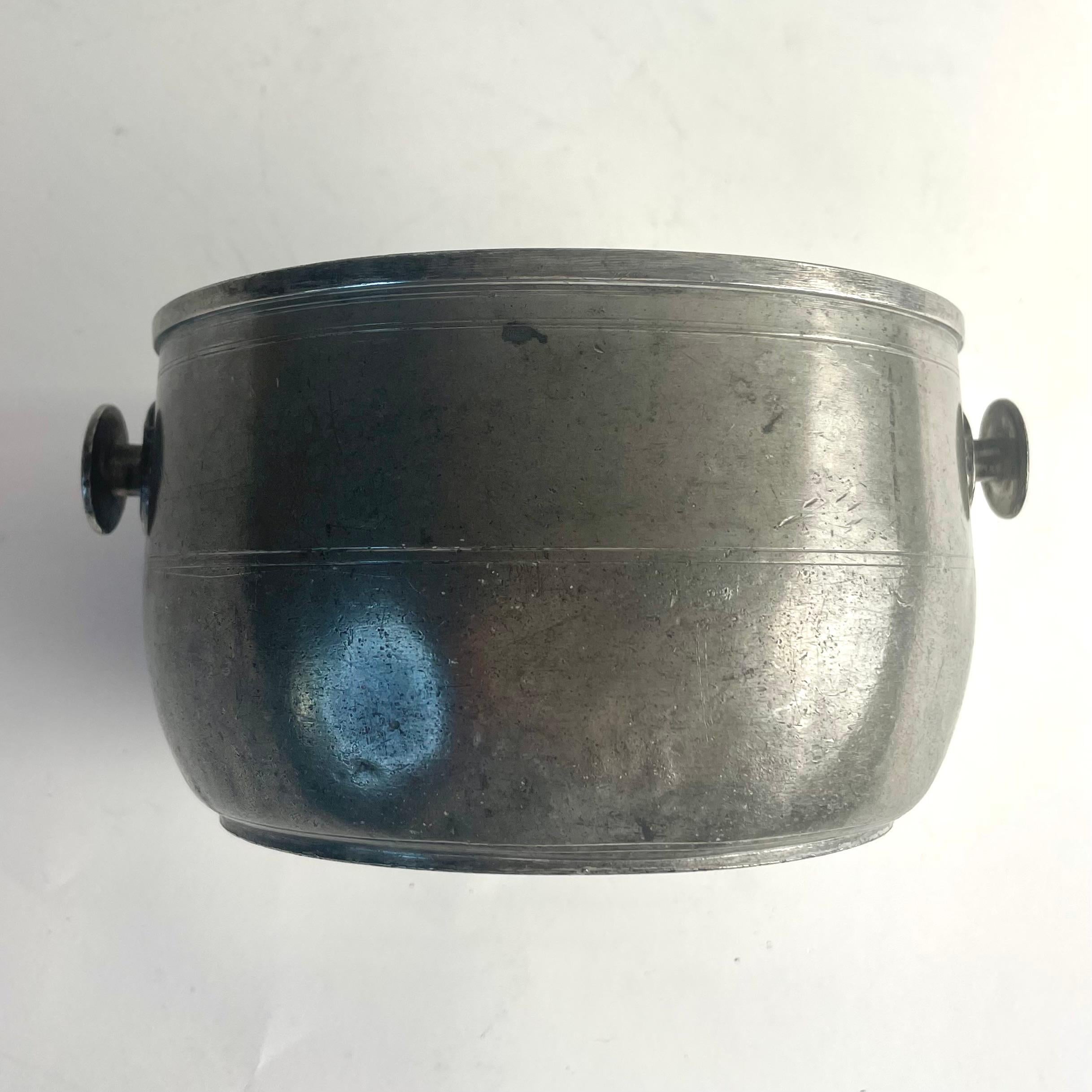 Charming Gustavian Pewter Bowl, 1808 by Hans Wiksten, Västerås, Sweden For Sale 6