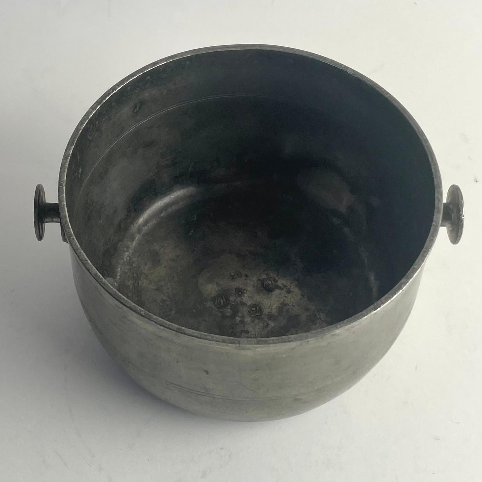 Charming Gustavian Pewter Bowl, 1808 by Hans Wiksten, Västerås, Sweden For Sale 1