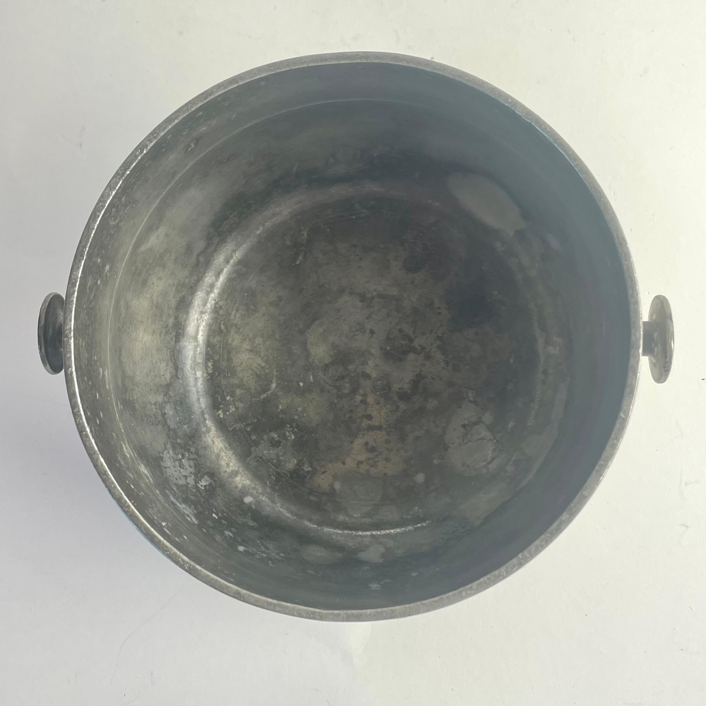 Charming Gustavian Pewter Bowl, 1808 by Hans Wiksten, Västerås, Sweden For Sale 2