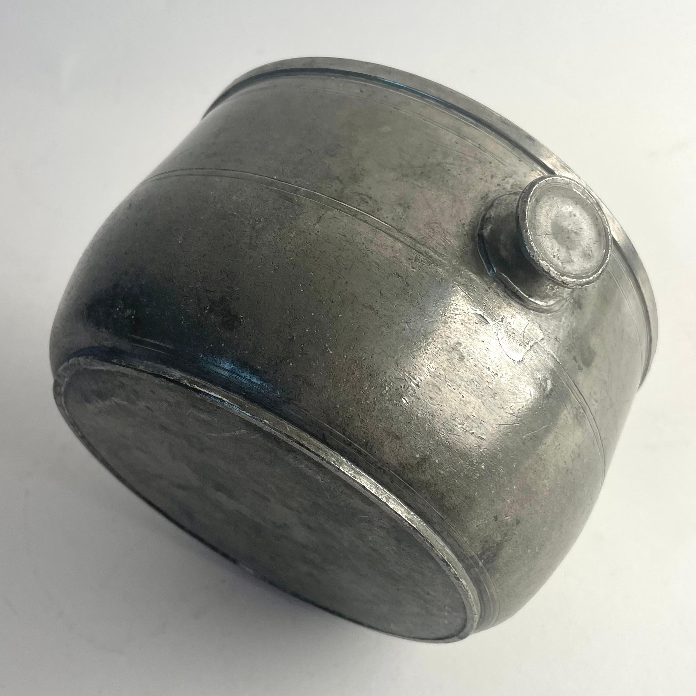 Charming Gustavian Pewter Bowl, 1808 by Hans Wiksten, Västerås, Sweden For Sale 4