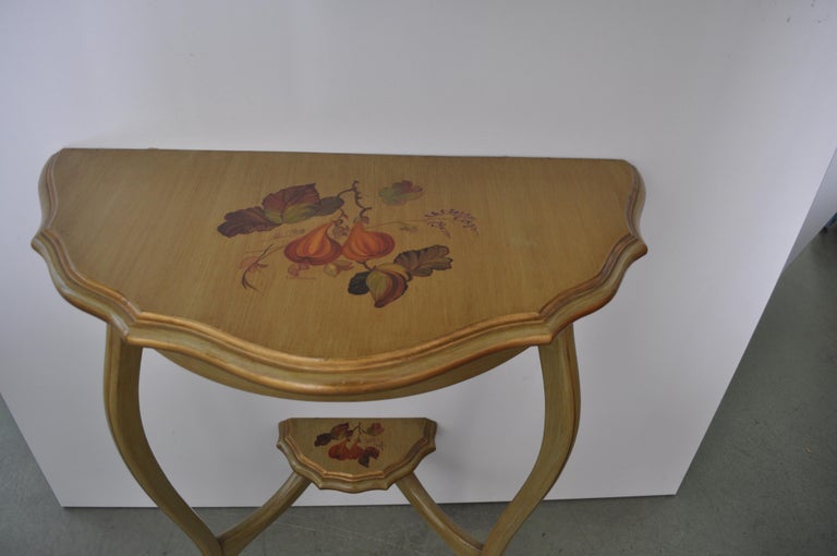 Romantic Charming Hand Painted Console For Sale