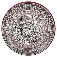 Charmante assiette faite à la main, A.I.C. Replica du musée de Rhodes en 750 B.C. Géométrique - 2Y329
