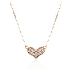 Charming Heart Pendant: 0.07 Carat Diamonds in 14k Rose Gold