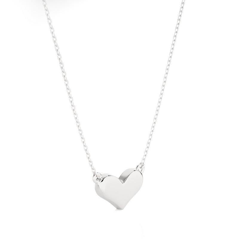 Moderno Ciondolo a forma di cuore: Diamanti da 0,07 carati in oro bianco 14k in vendita