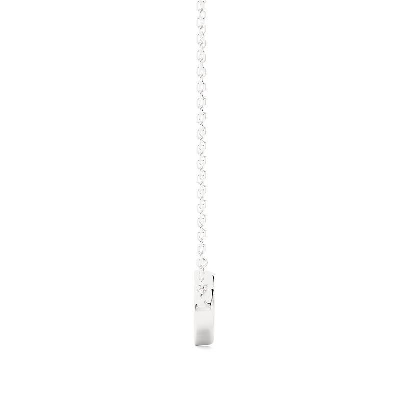 Taglio rotondo Ciondolo a forma di cuore: Diamanti da 0,07 carati in oro bianco 14k in vendita
