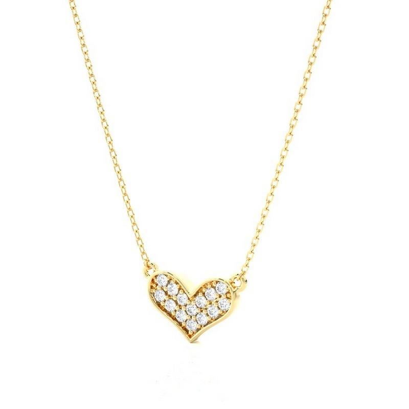 Poids en carats : Ce charmant pendentif en forme de cœur affiche un poids total de 0,07 carat, offrant un éclat subtil mais captivant.

Diamants : Le pendentif en forme de cœur est orné de 14 diamants méticuleusement choisis, chacun d'entre eux