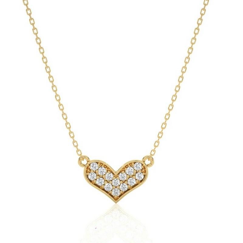 Charming Heart Pendant: 0.07 Carat Diamonds in 14k Yellow Gold