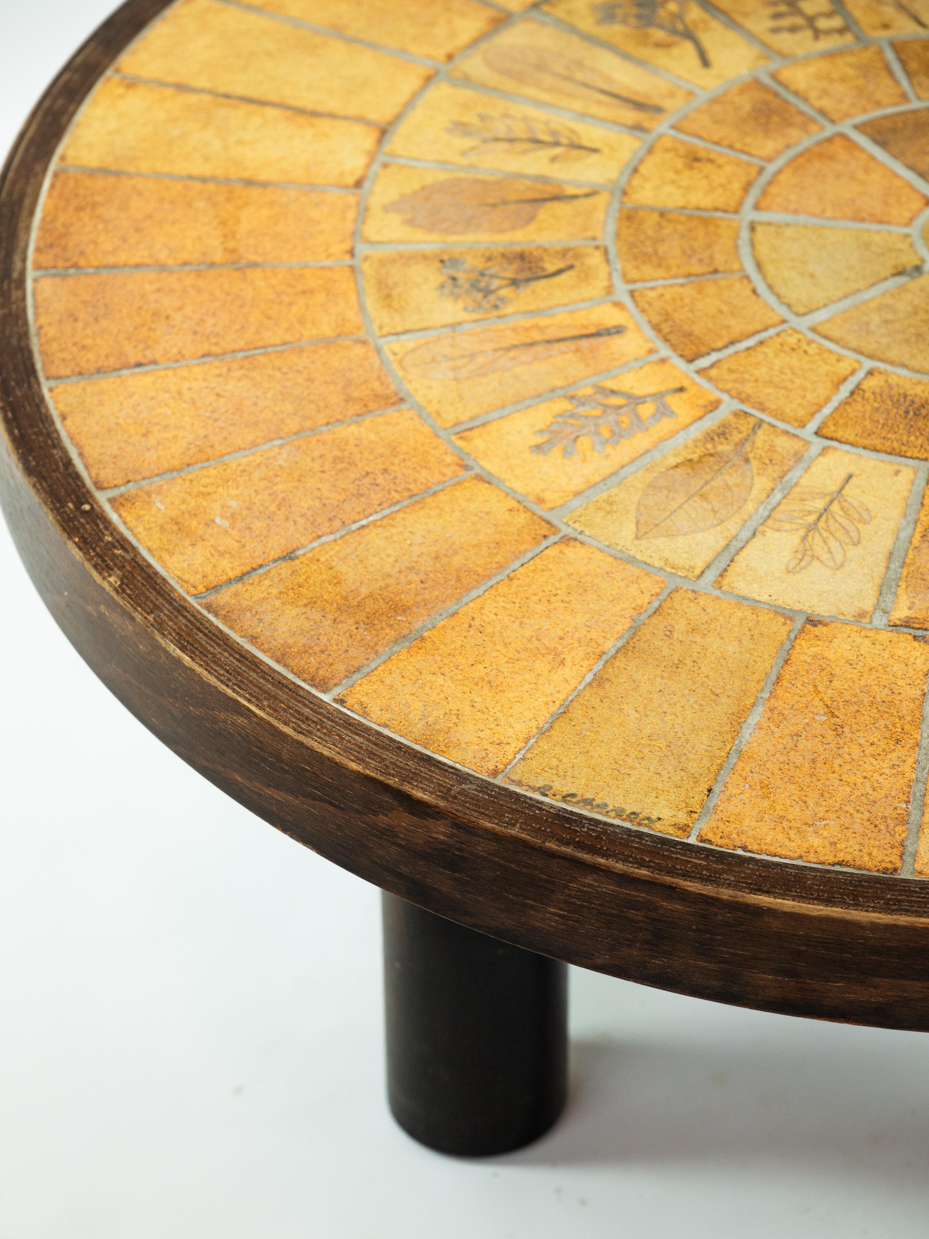 Français Charmante table basse Herbier de Roger Capron en vente