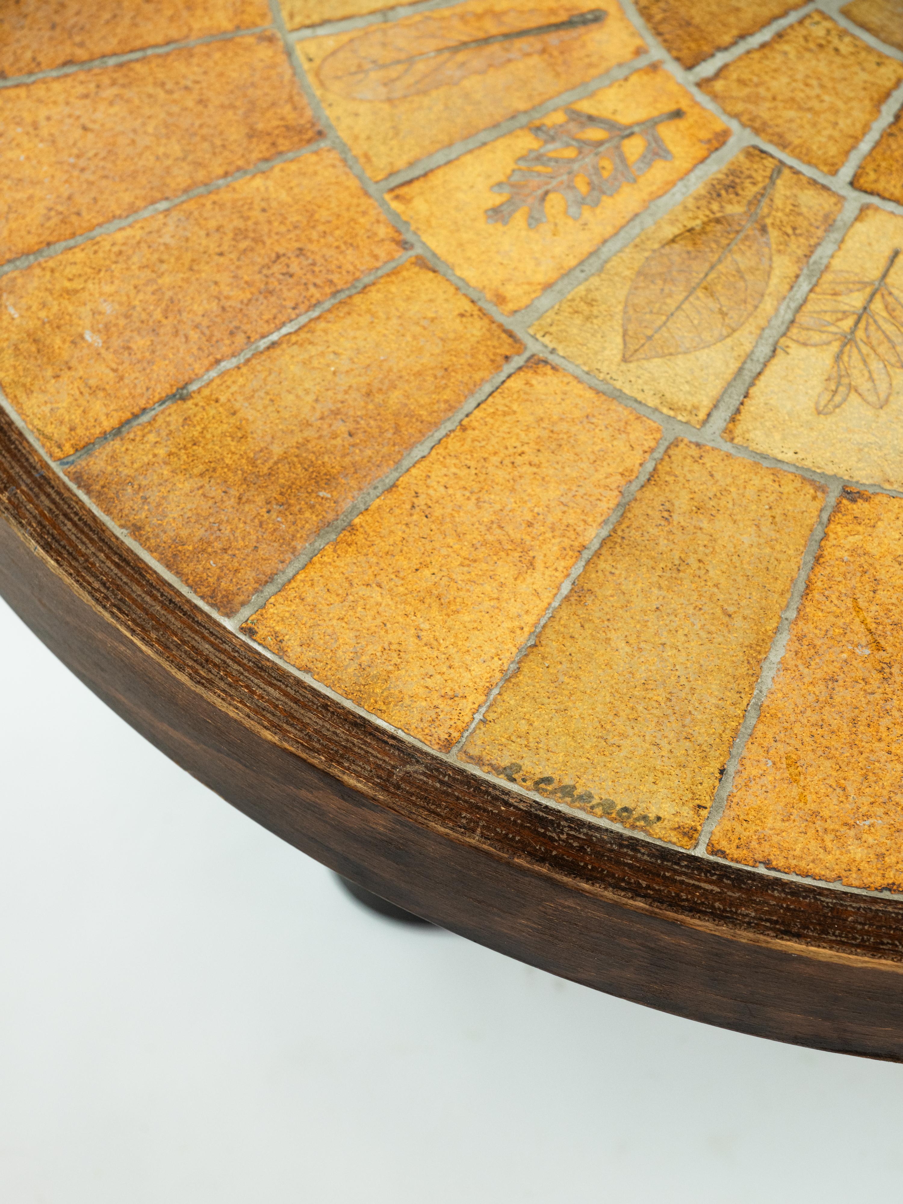 Charmante table basse Herbier de Roger Capron Bon état - En vente à NICE, FR