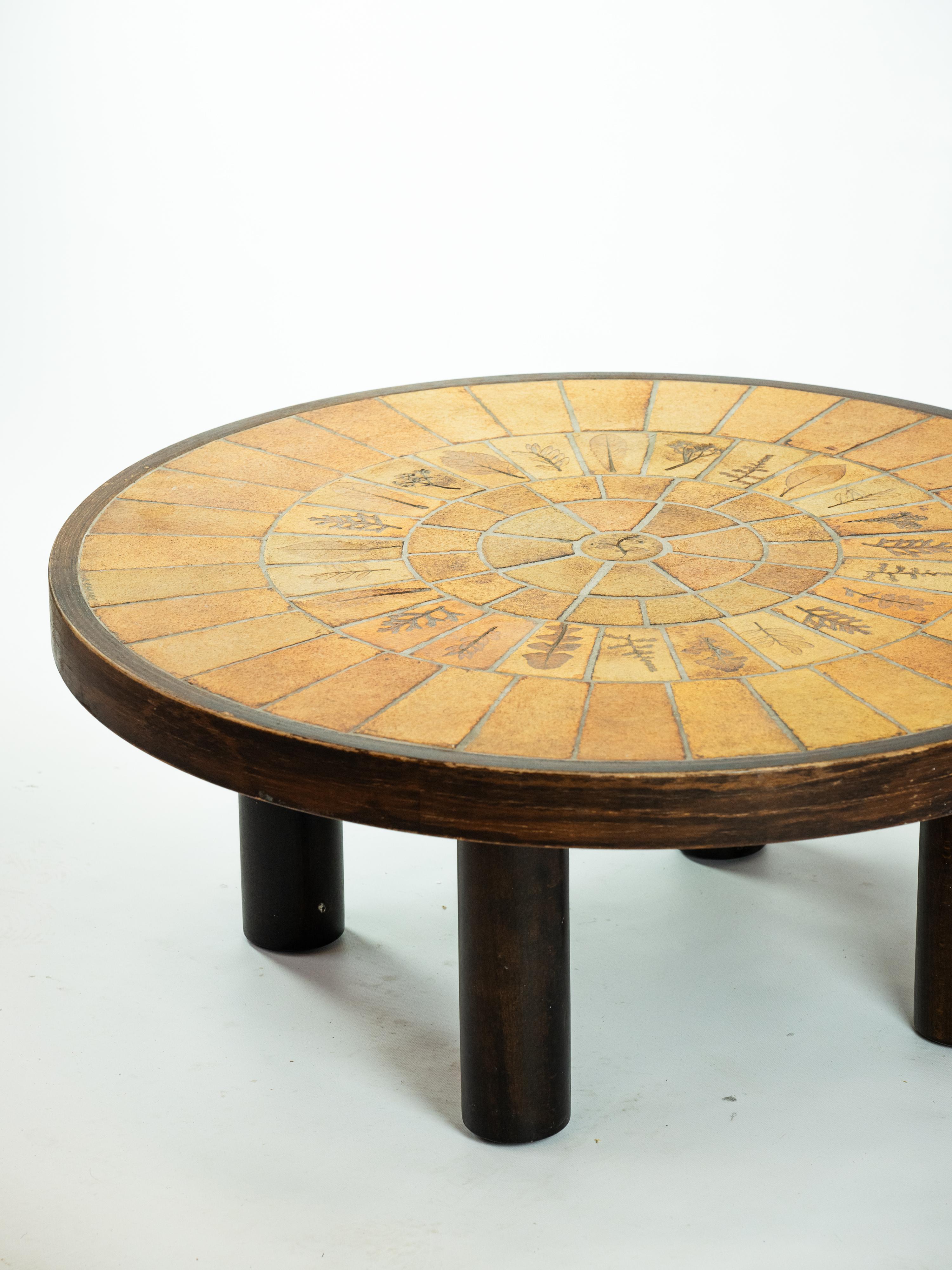 Charmante table basse Herbier de Roger Capron en vente 1