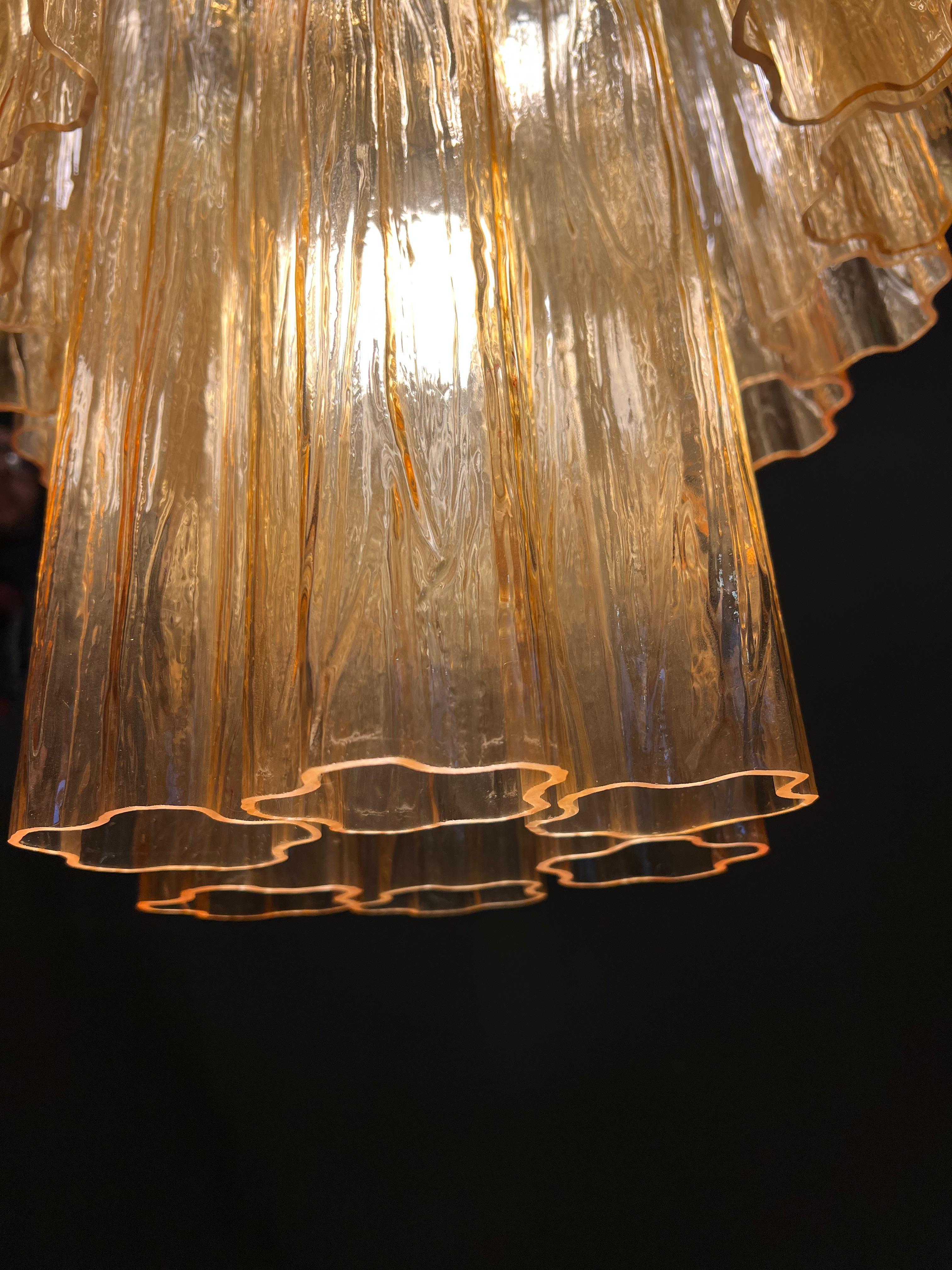 Charming Italian Amber Chandelier by Valentina Planta. Murano For Sale 7
