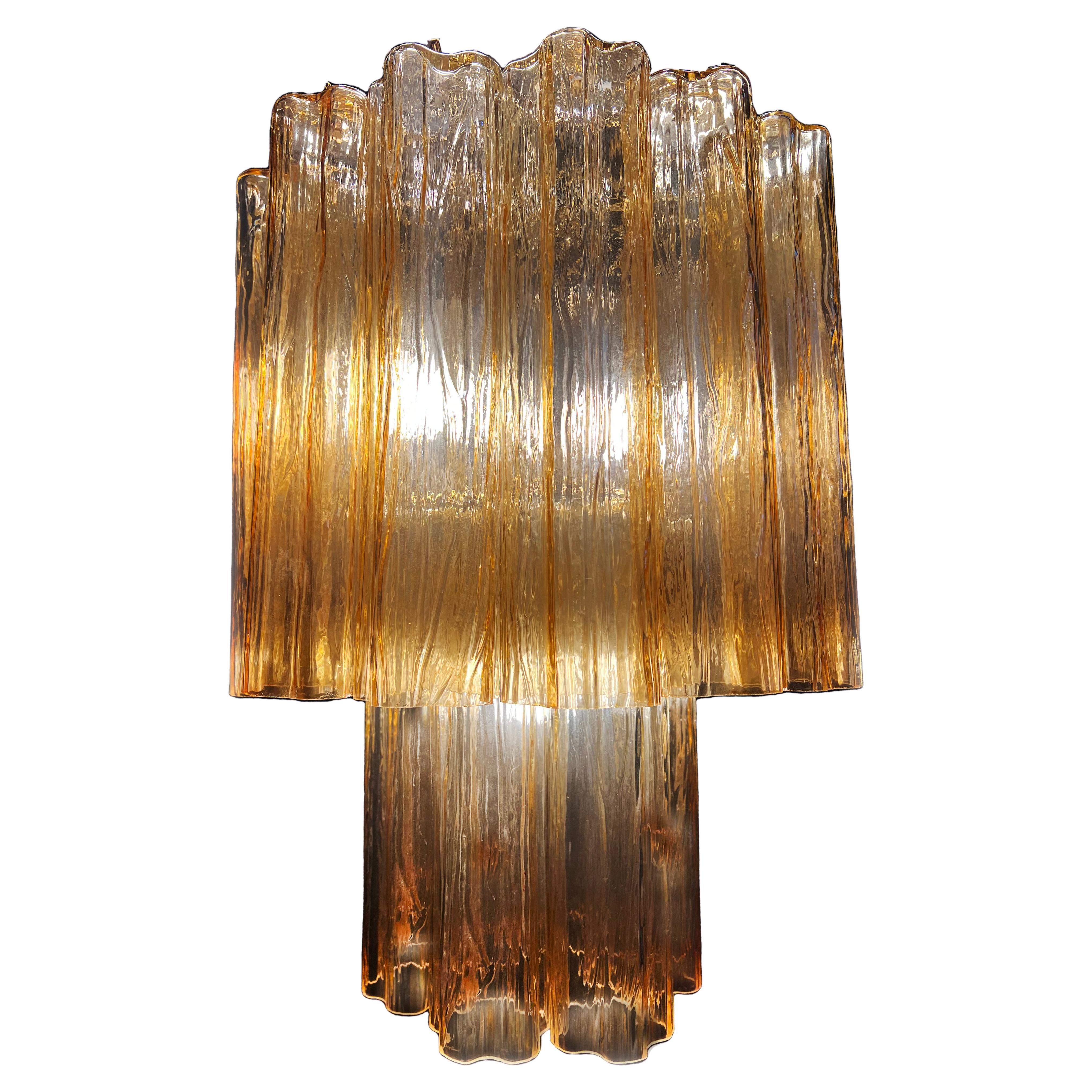 Charming Italian Amber Chandelier by Valentina Planta. Murano For Sale