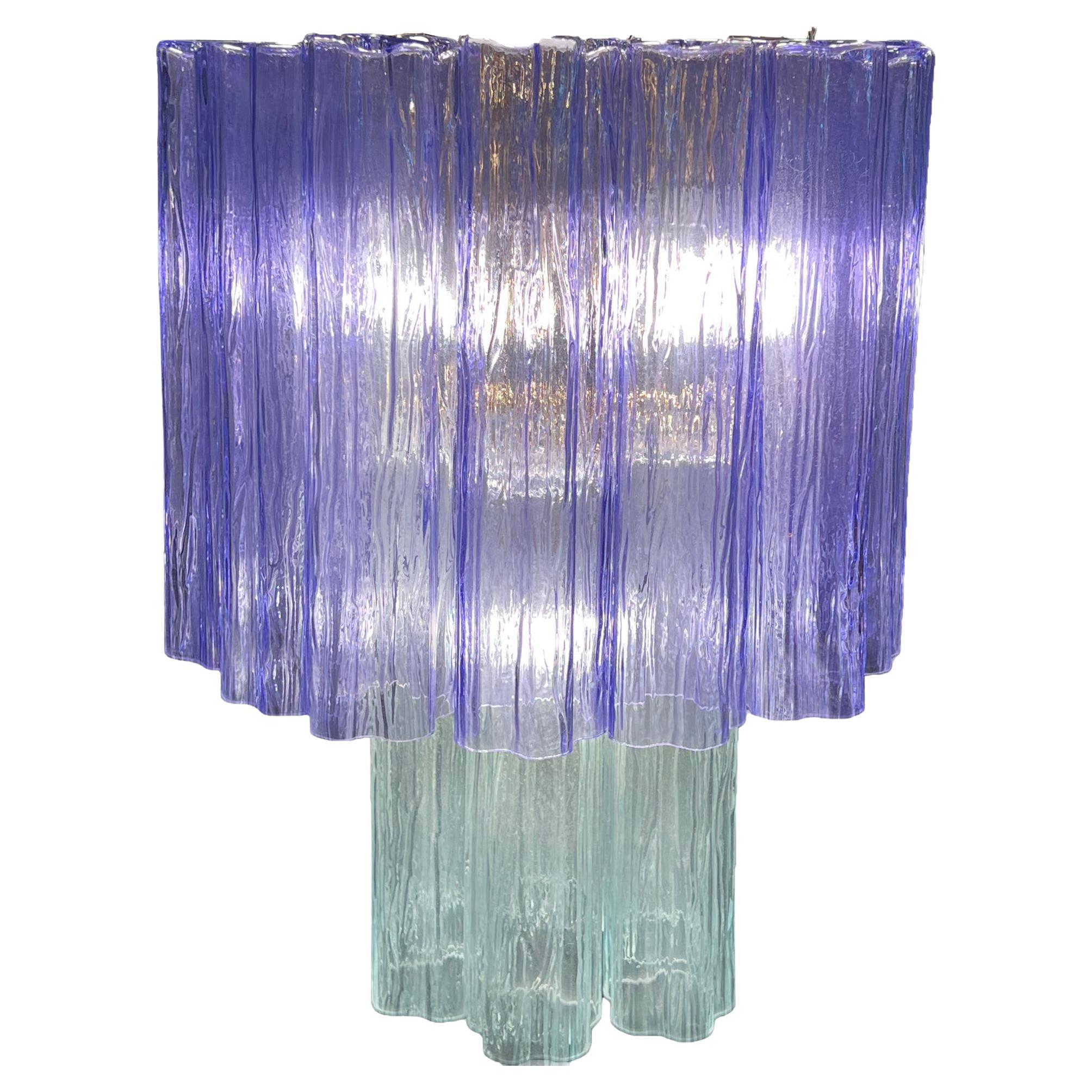 Charming Italian Amethyst & Clear Chandelier by Valentina Planta, Murano For Sale