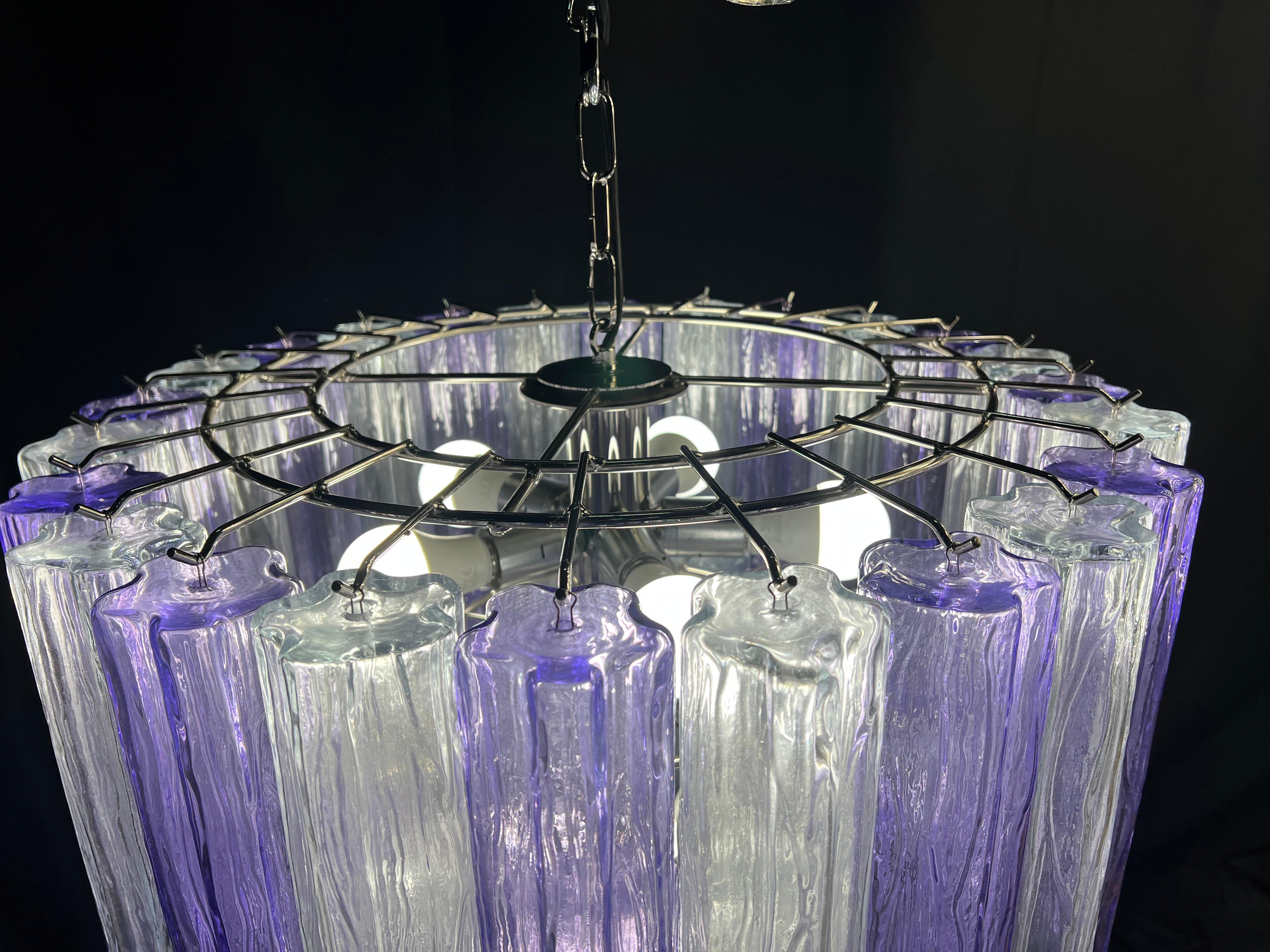 Charming Italian Ametista and Ice Glass Chandelier by Valentina Planta, Murano 6