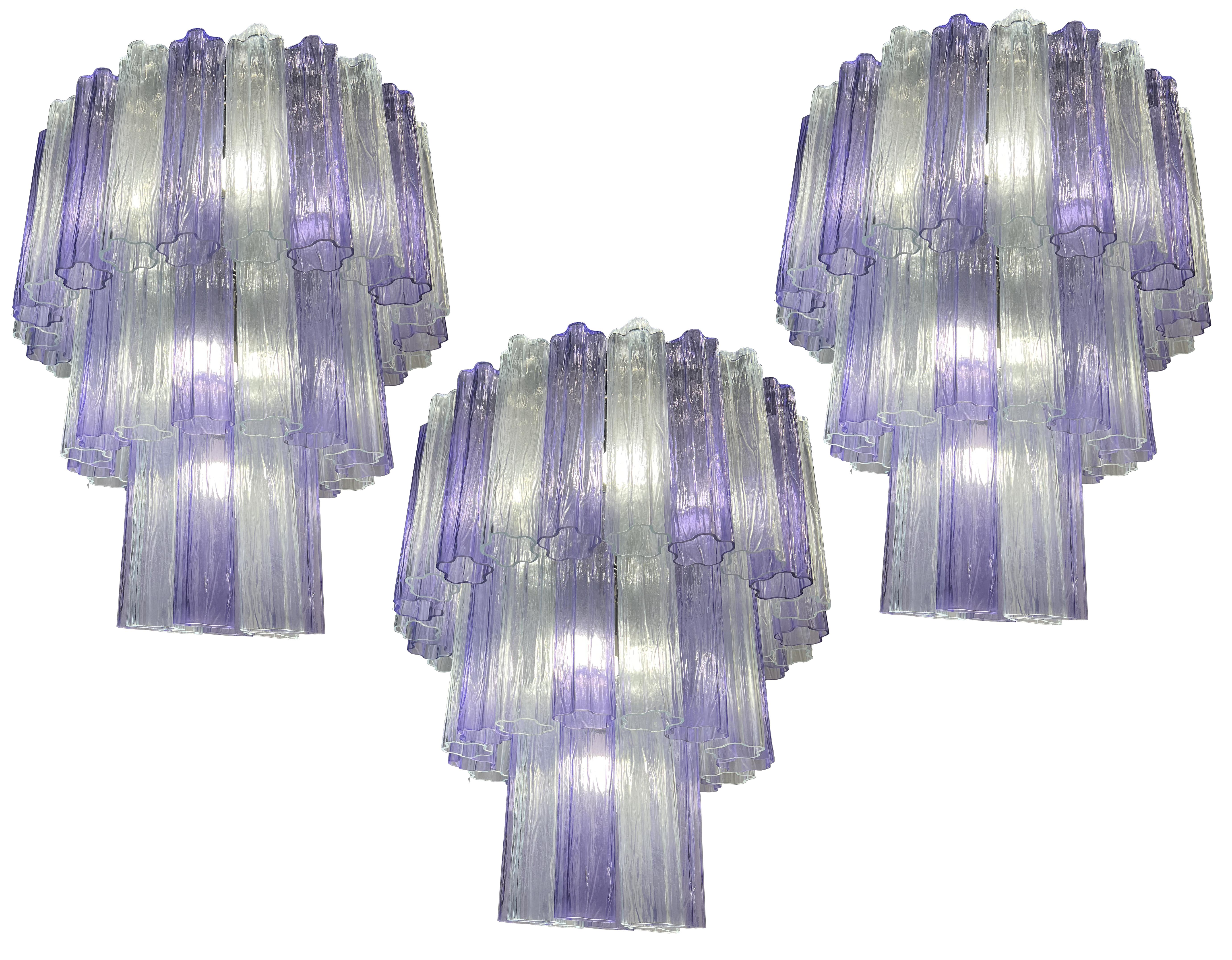 Charming Italian Ametista and Ice Glass Chandelier by Valentina Planta, Murano 15
