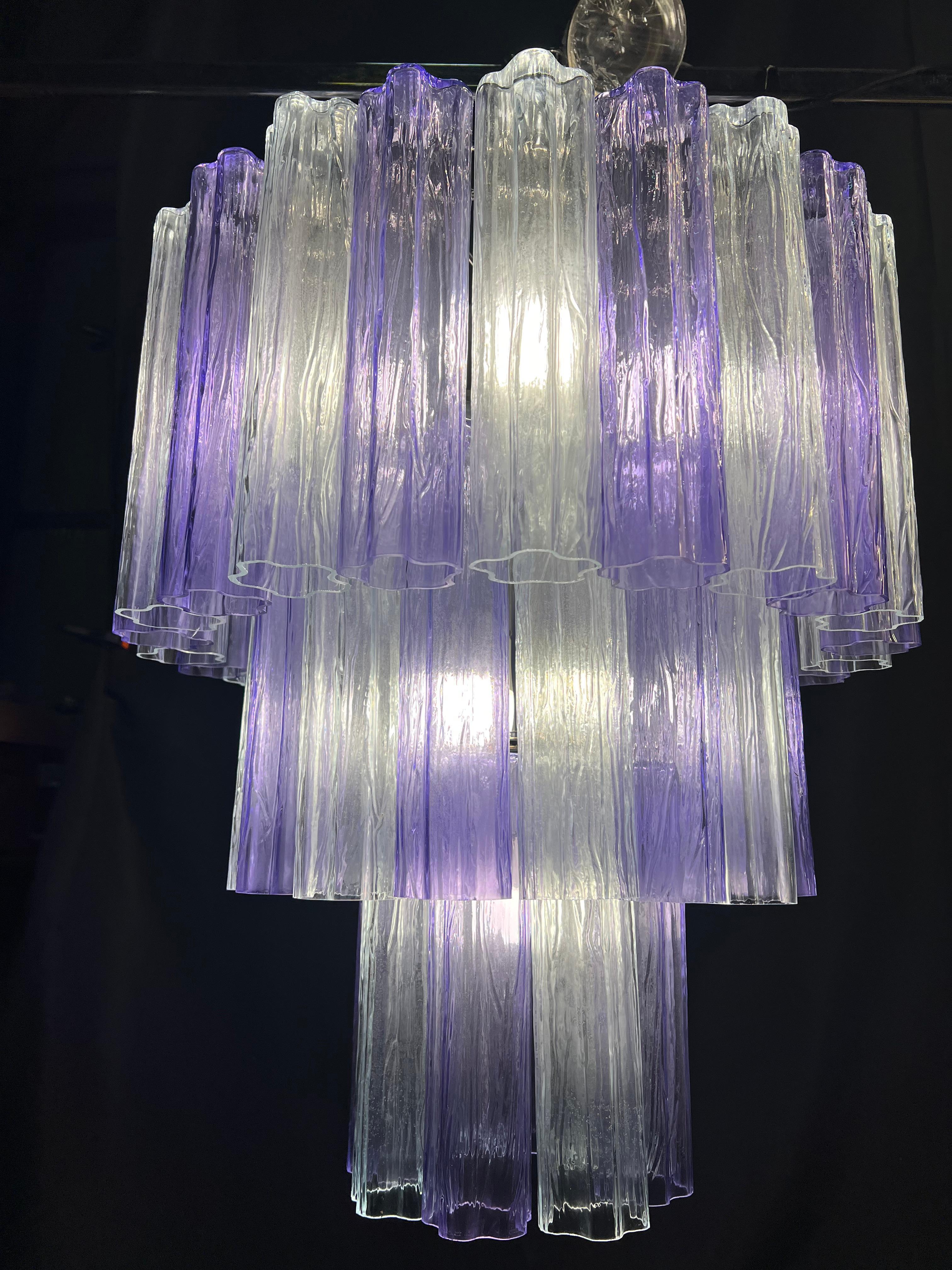 Charming Italian Ametista and Ice Glass Chandelier by Valentina Planta, Murano 2