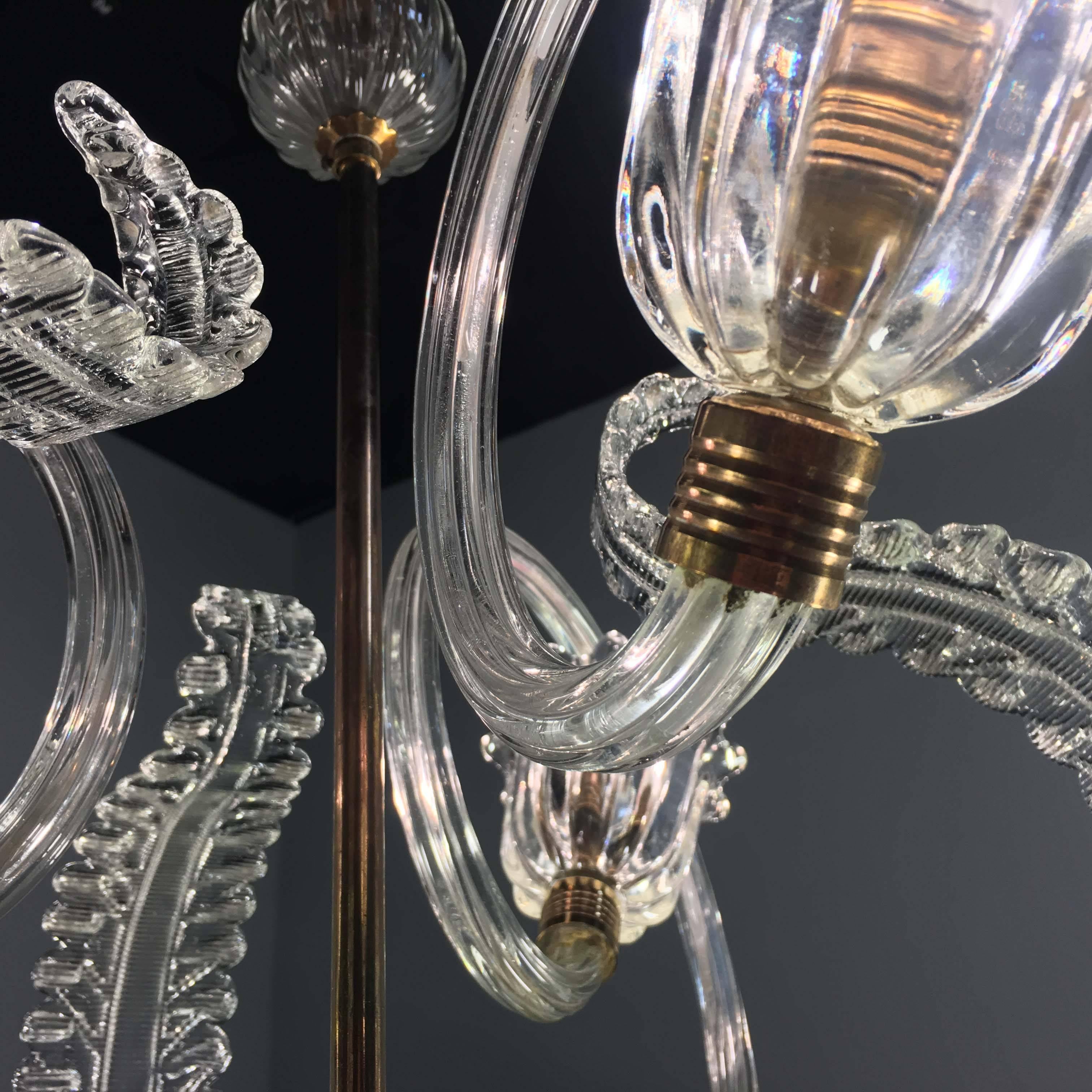 Charming Italian Chandelier by Barovier & Toso, Murano, 1940 For Sale 11