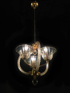 Charmant lustre italien de Barovier & Toso, Murano, 1940