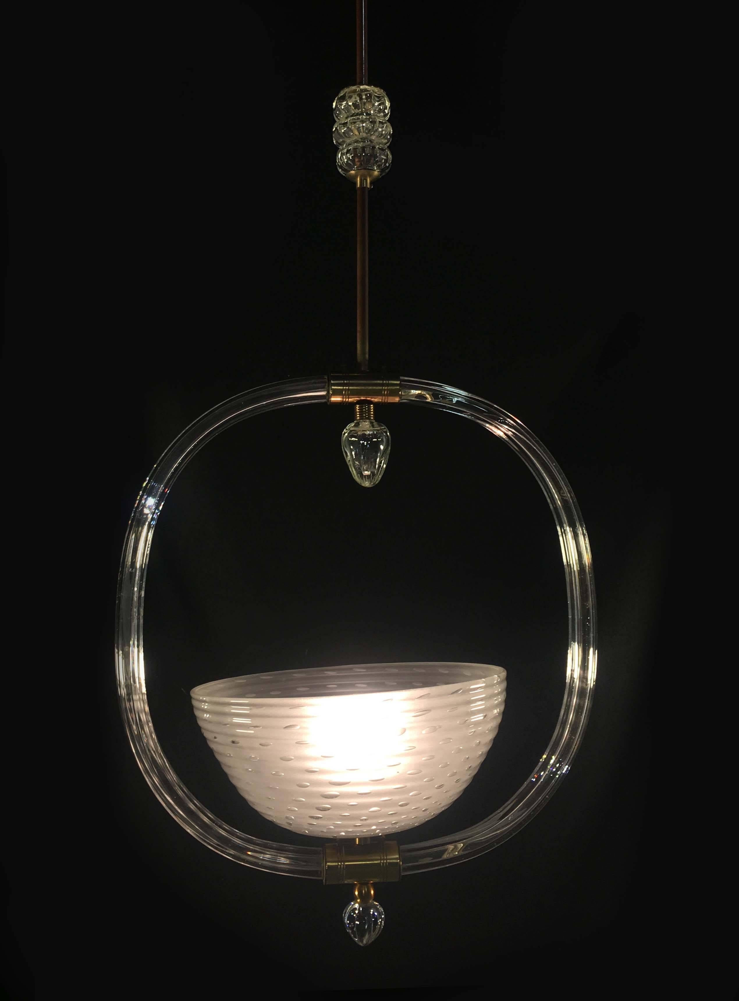 Charming Italian Chandelier by Barovier & Toso, Murano, 1940 For Sale 1