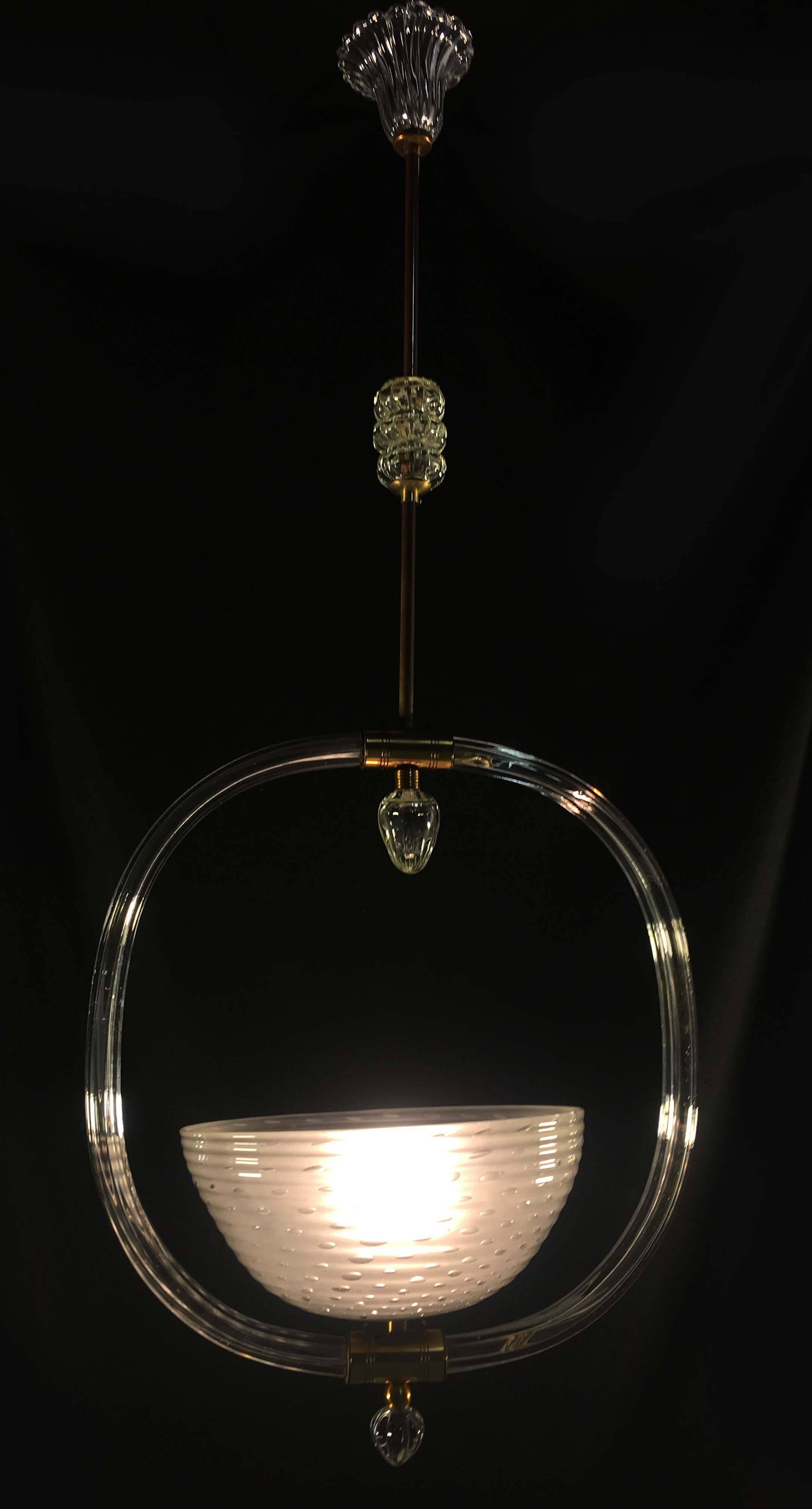 Charming Italian Chandelier by Barovier & Toso, Murano, 1940 For Sale 2