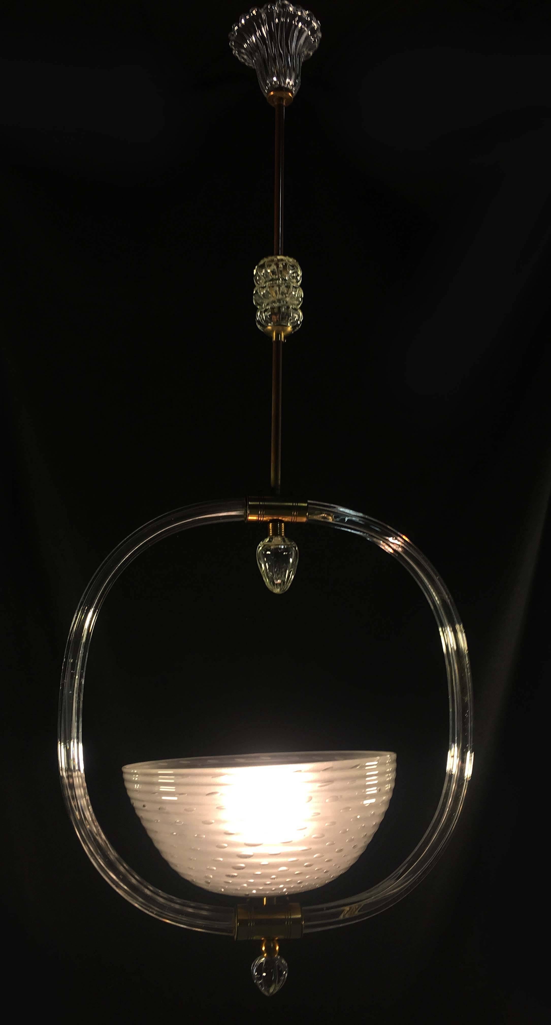 Incantevole lampadario italiano di Barovier & Toso, Murano, 1940 in vendita 1