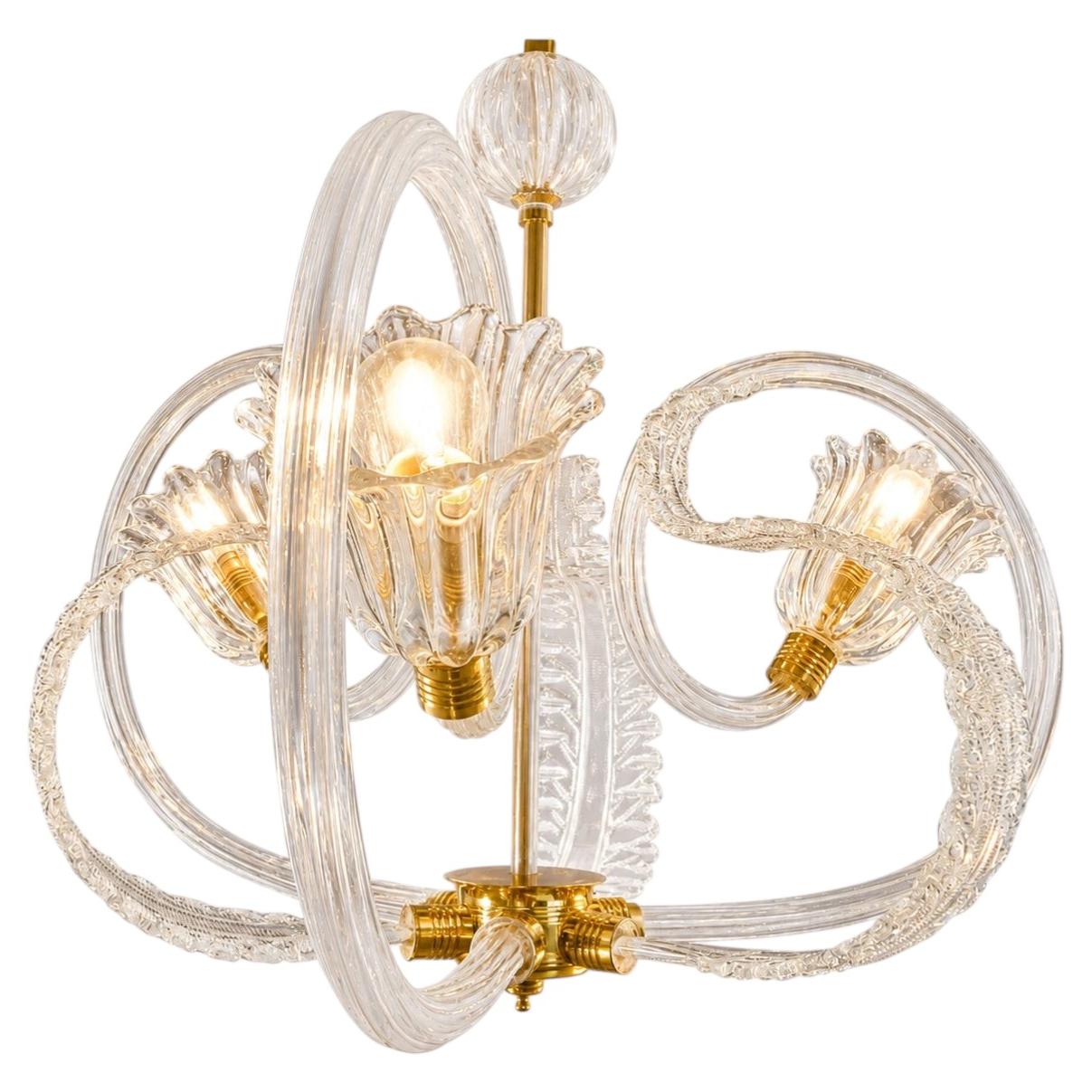 Charming Italian Murano Glass Chandelier, 1940s