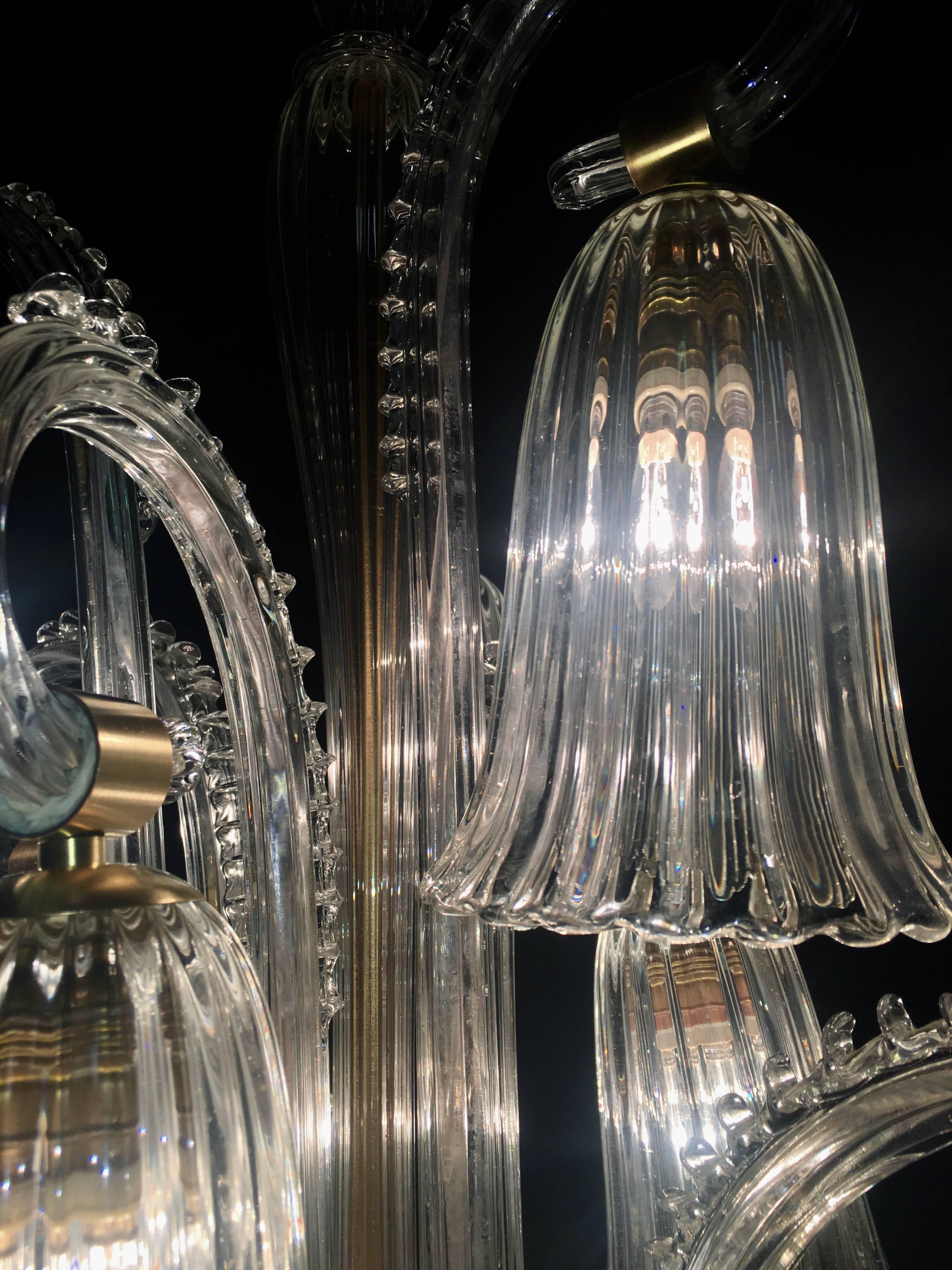 Charming Italian Chandelier by Ercole Barovier, Murano, 1940s For Sale 9