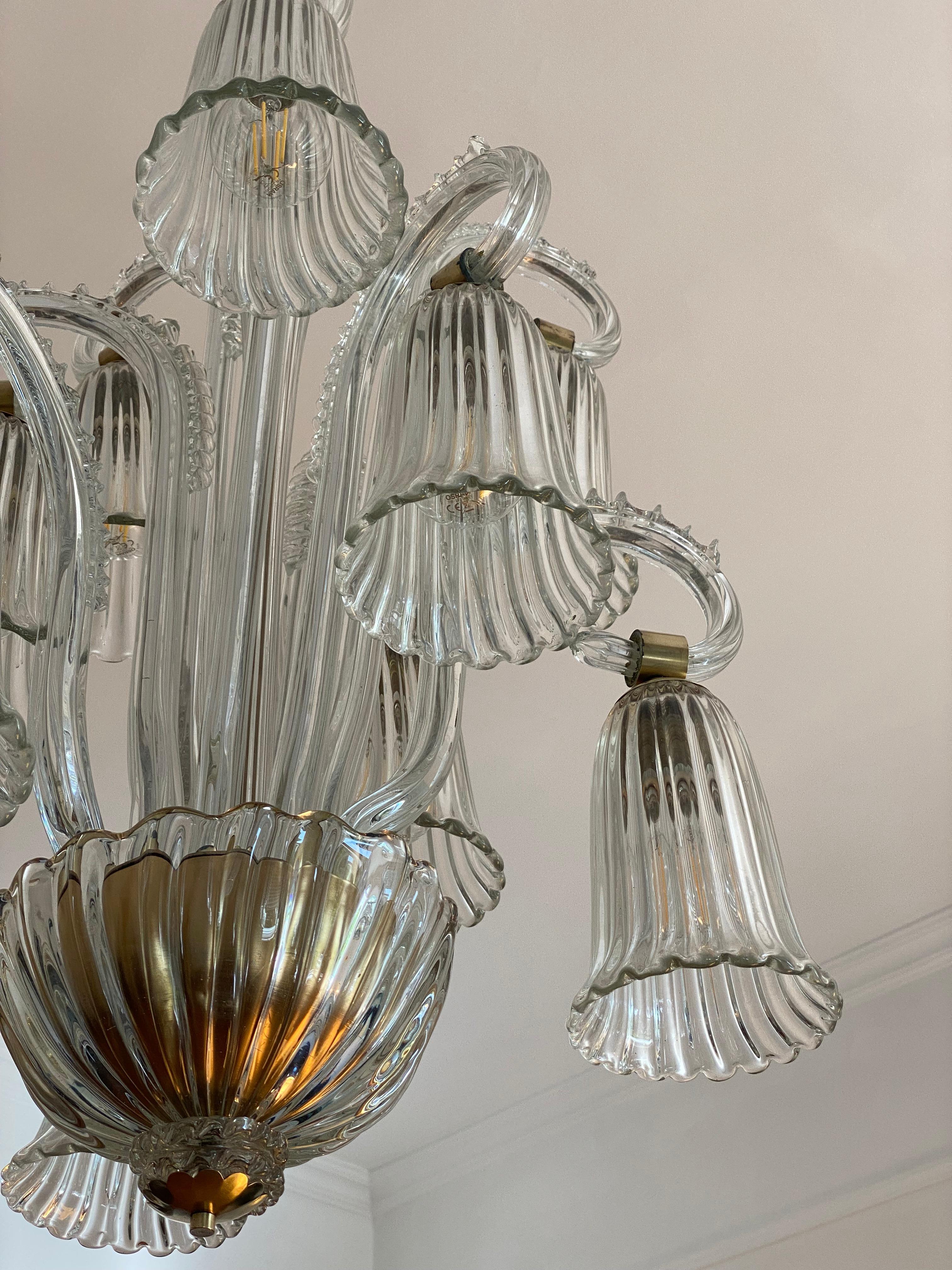 Incantevole lampadario italiano di Ercole Barovier, Murano, anni '40 in vendita 12