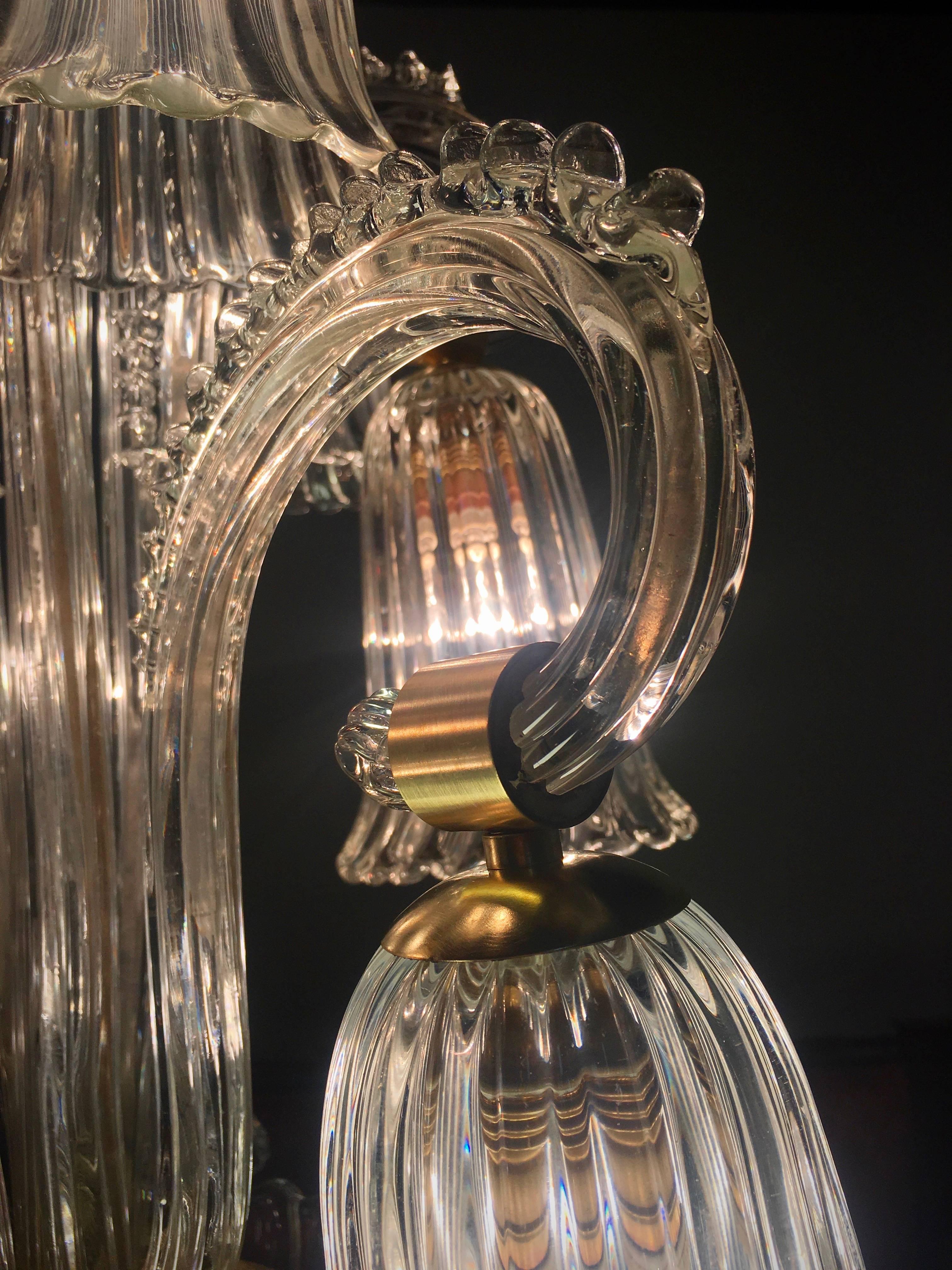 20th Century Charming Italian Chandelier by Ercole Barovier, Murano, 1940s For Sale