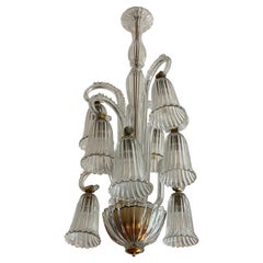 Charmanter italienischer Kronleuchter von Ercole Barovier, Murano, 1940er Jahre