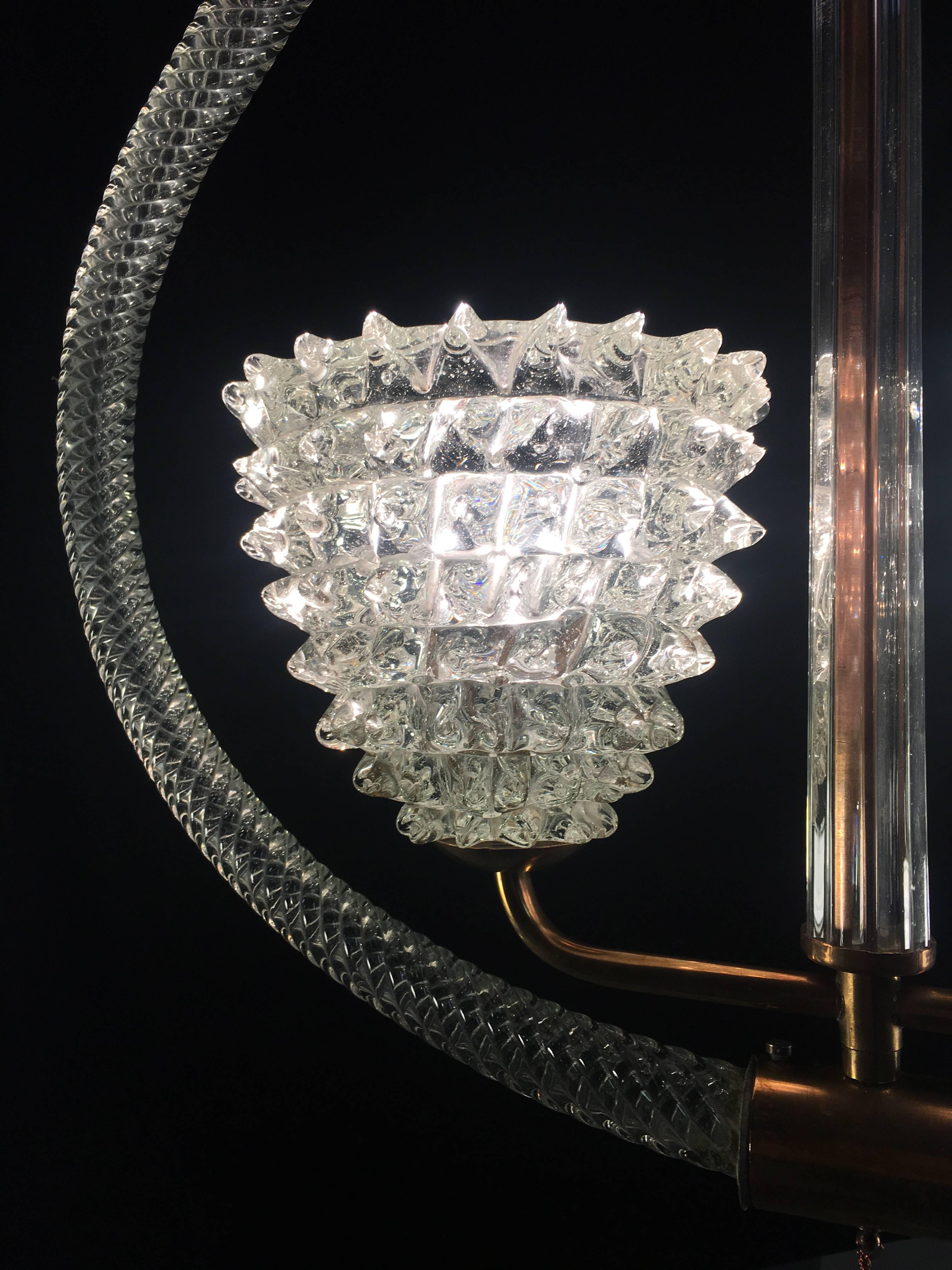 Charming Italian Chandelier by Ercole Barovier, Murano, 1940 For Sale 11