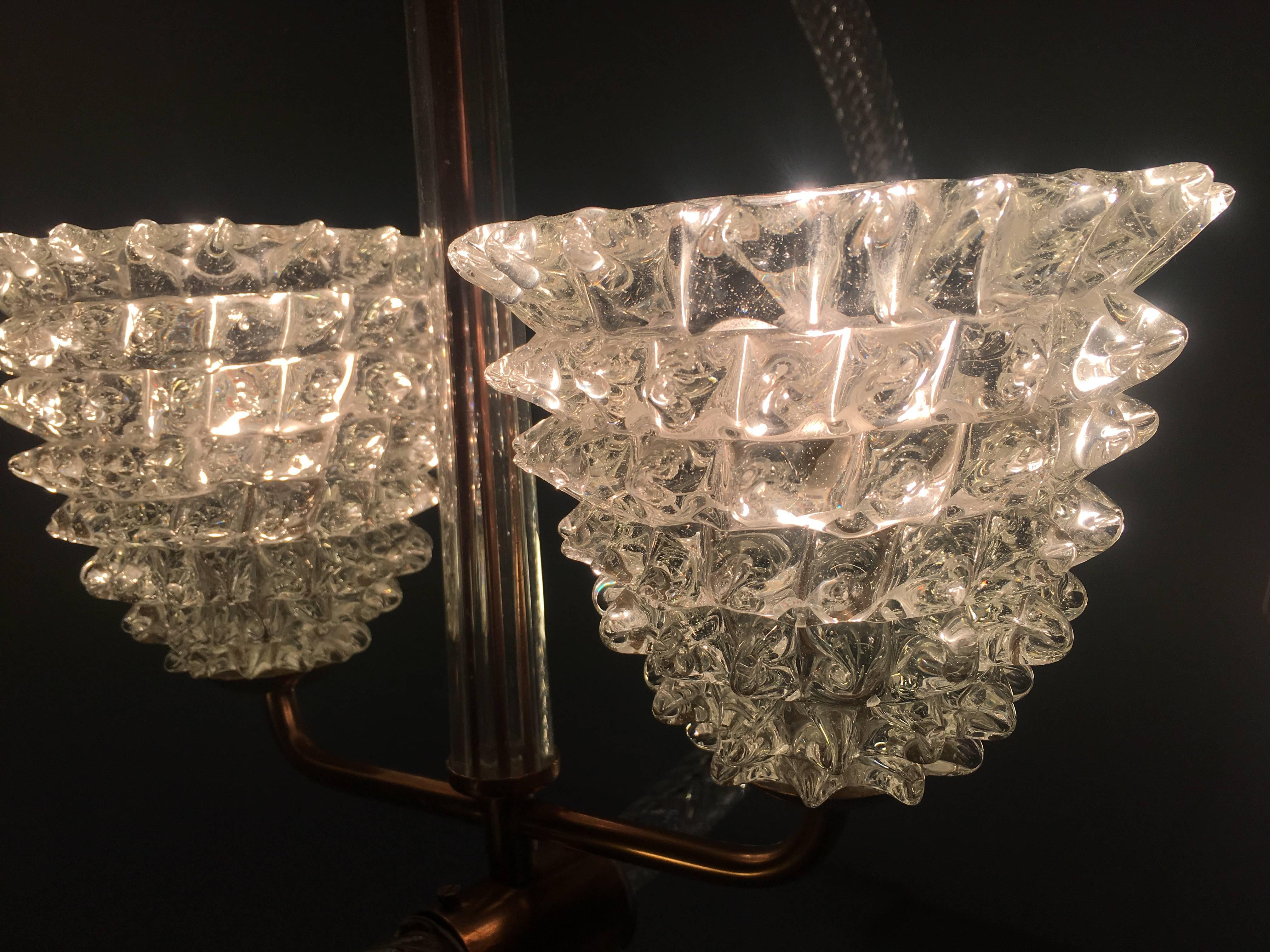 Charming Italian Chandelier by Ercole Barovier, Murano, 1940 For Sale 2