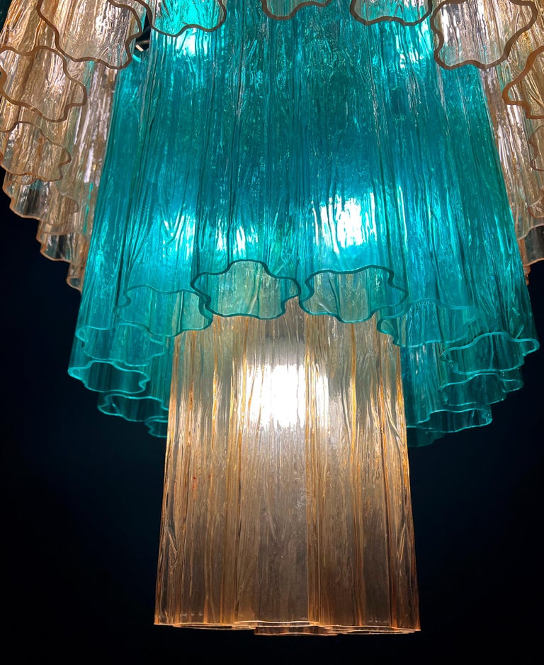 Charming Italian Emerald and Gold Chandelier by Valentina Planta, Murano For Sale at 1stDibs
