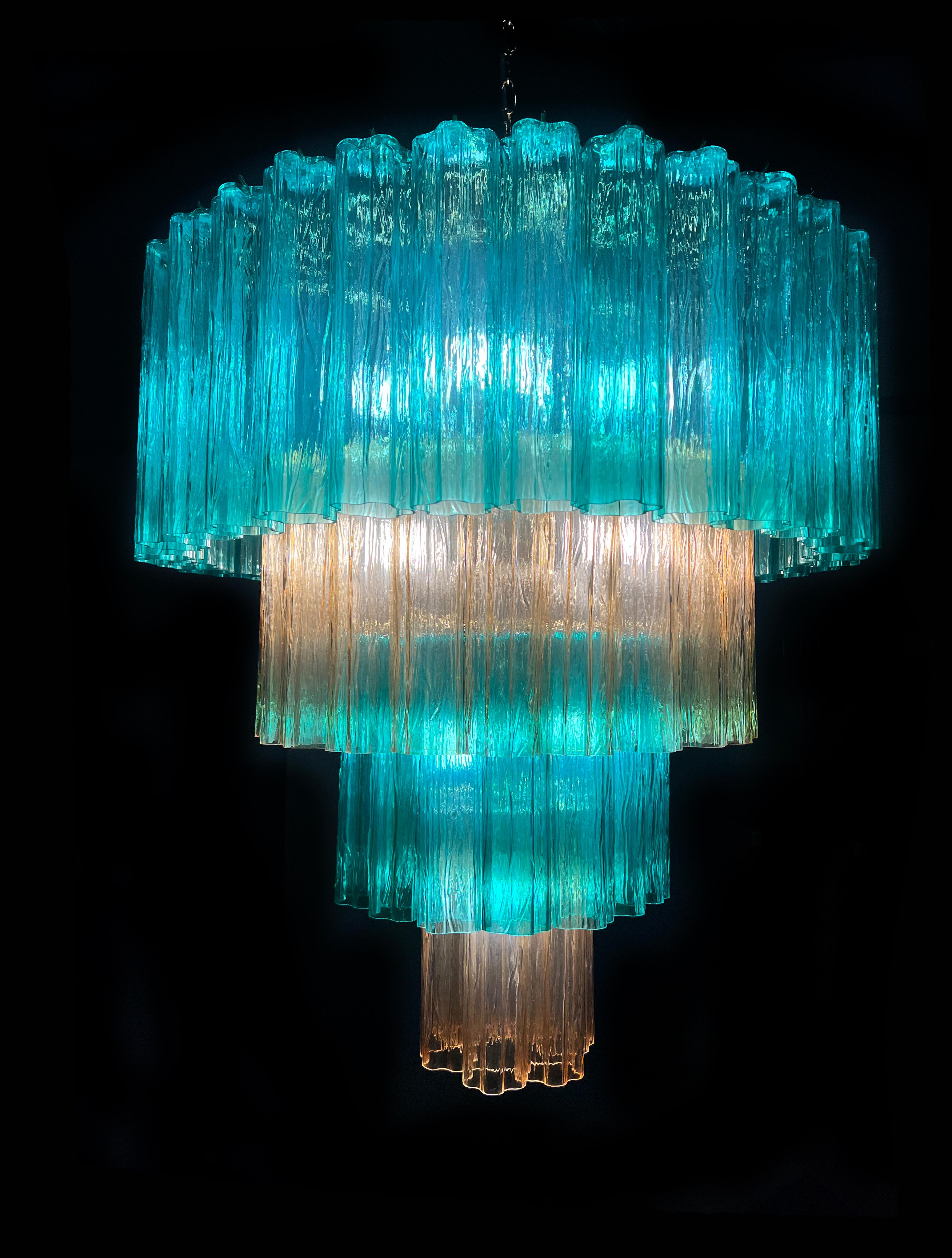 Charming  Italian Emerald and Gold Chandelier by Valentina Planta, Murano For Sale 7