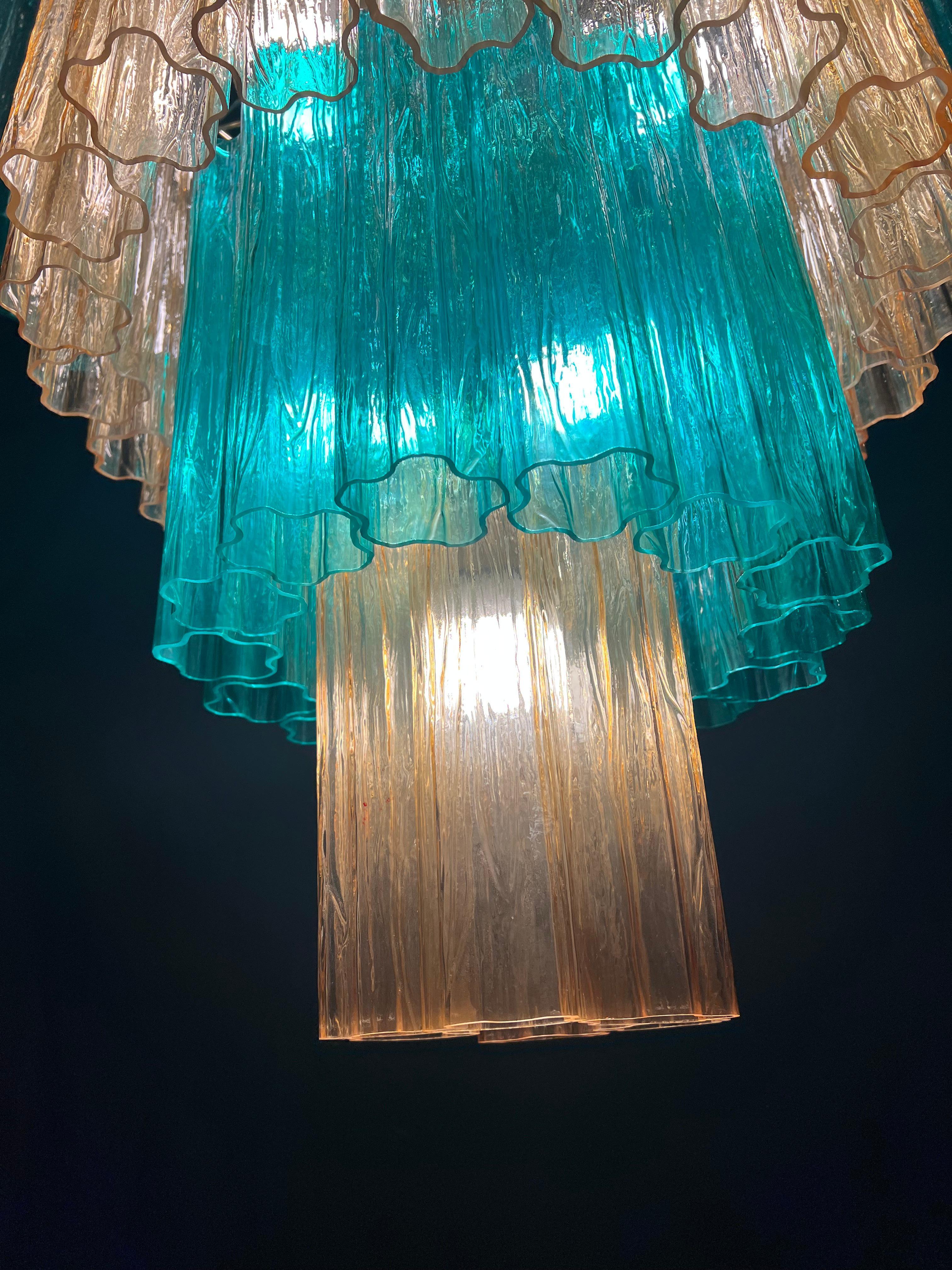 Charming  Italian Emerald and Gold Chandelier by Valentina Planta, Murano For Sale 10