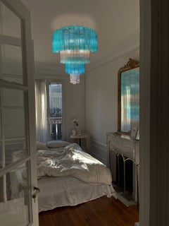 Charming  Italian Emerald and Gold Chandelier by Valentina Planta, Murano