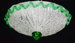 Charming Italian Green Murano Glass Ceiling Fixture, Murano, 1970