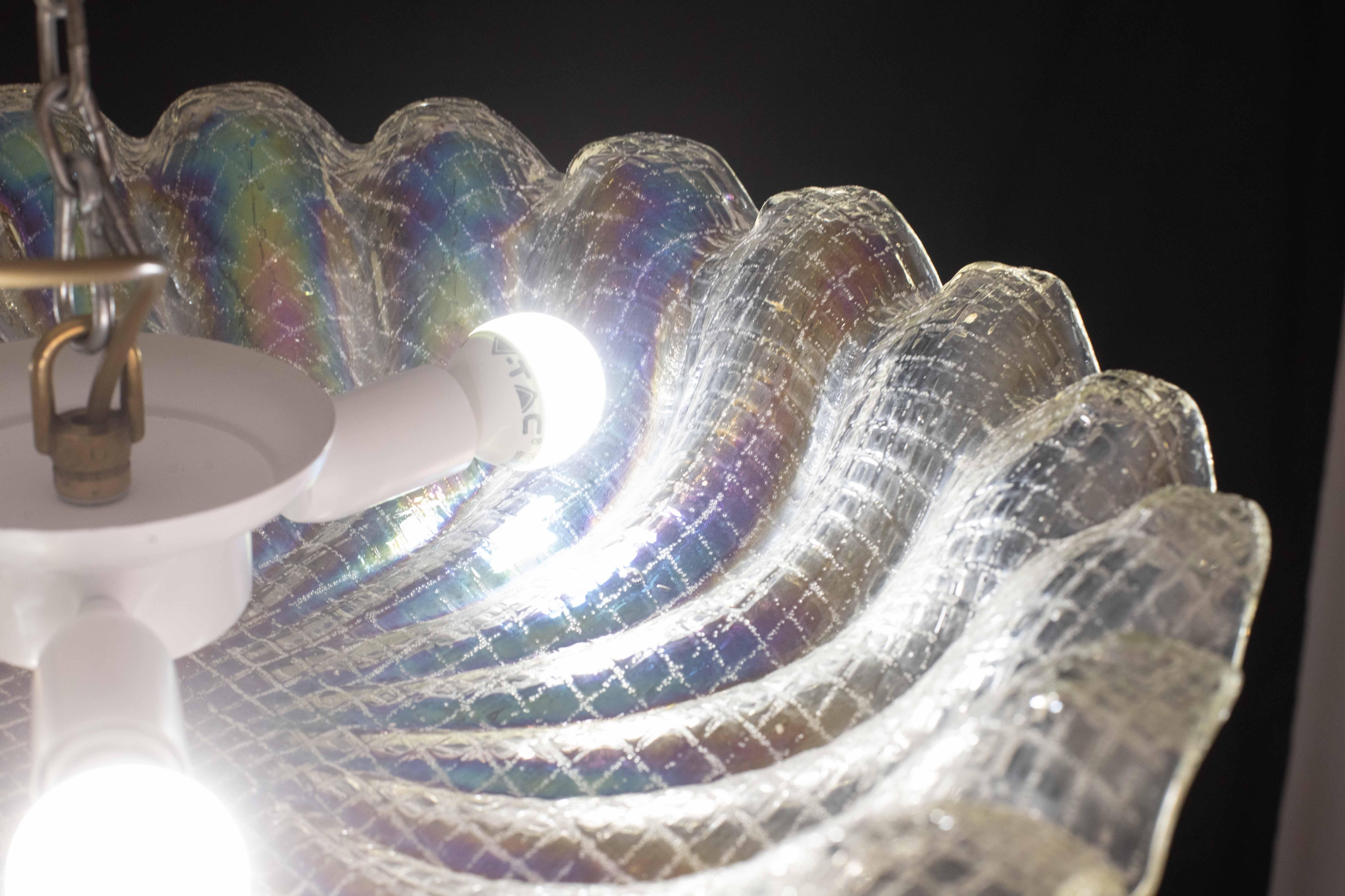 Charming Italian Iridescent Murano Glass Ceiling Fixture, Murano, 1960 For Sale 7