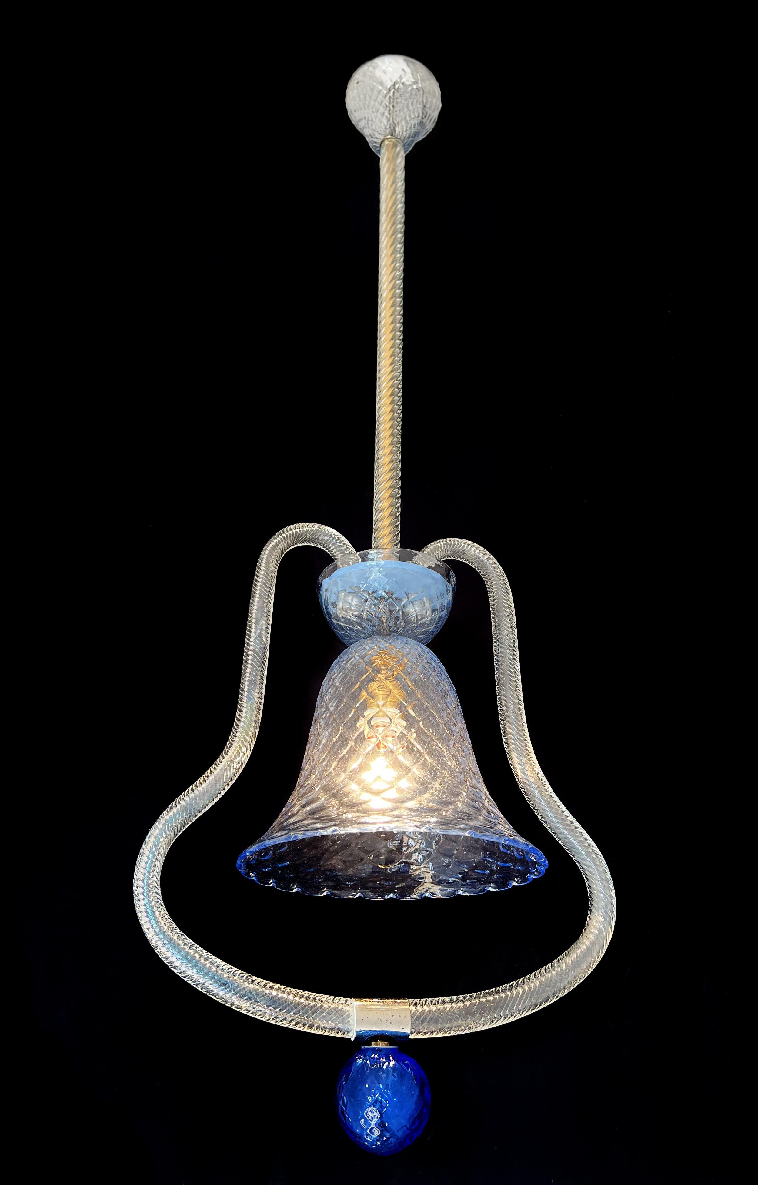 Charming Italian Lantern Chandelier, Murano, 1950s For Sale 5