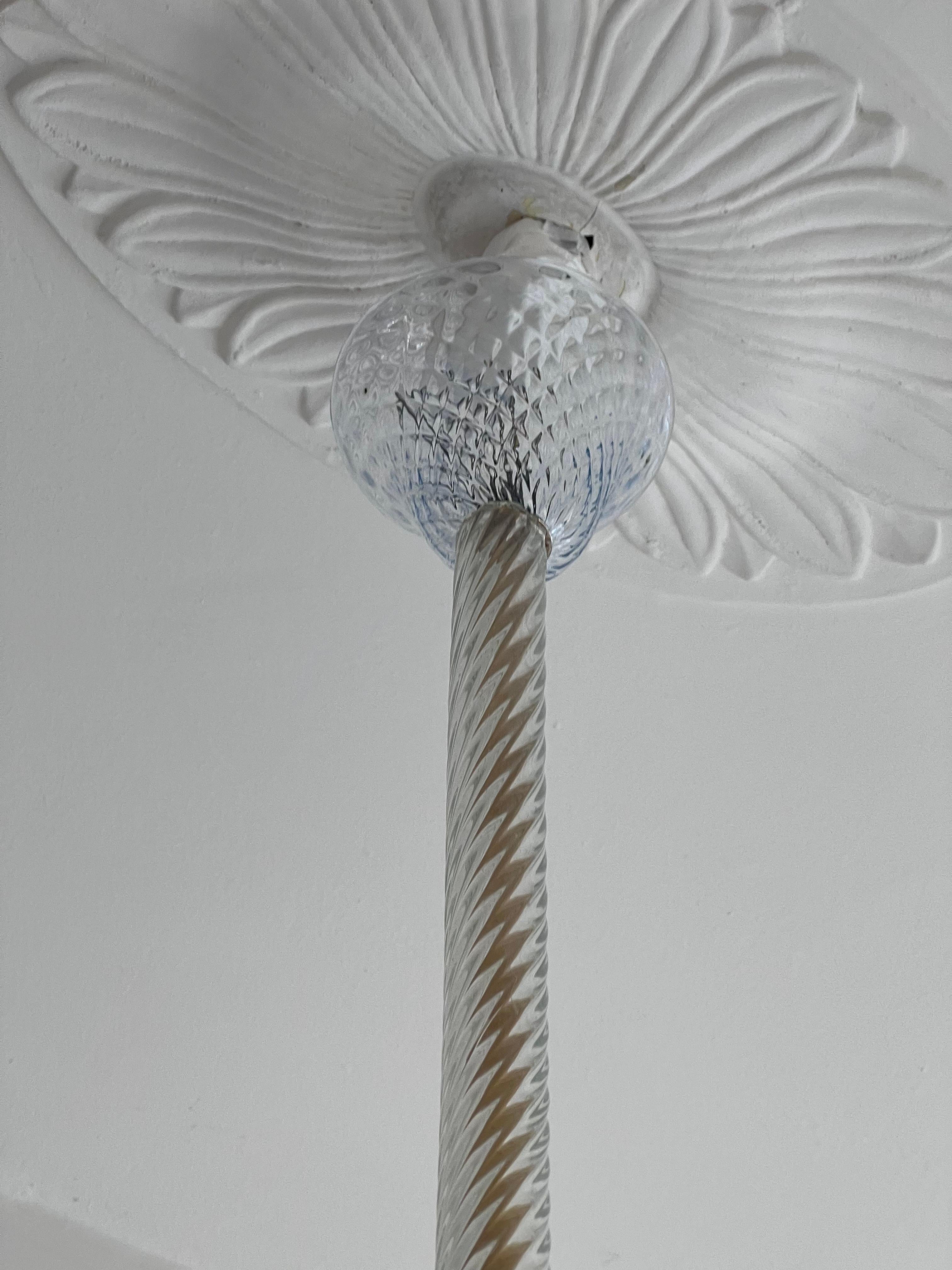 Charming Italian Lantern Chandelier, Murano, 1950s For Sale 2