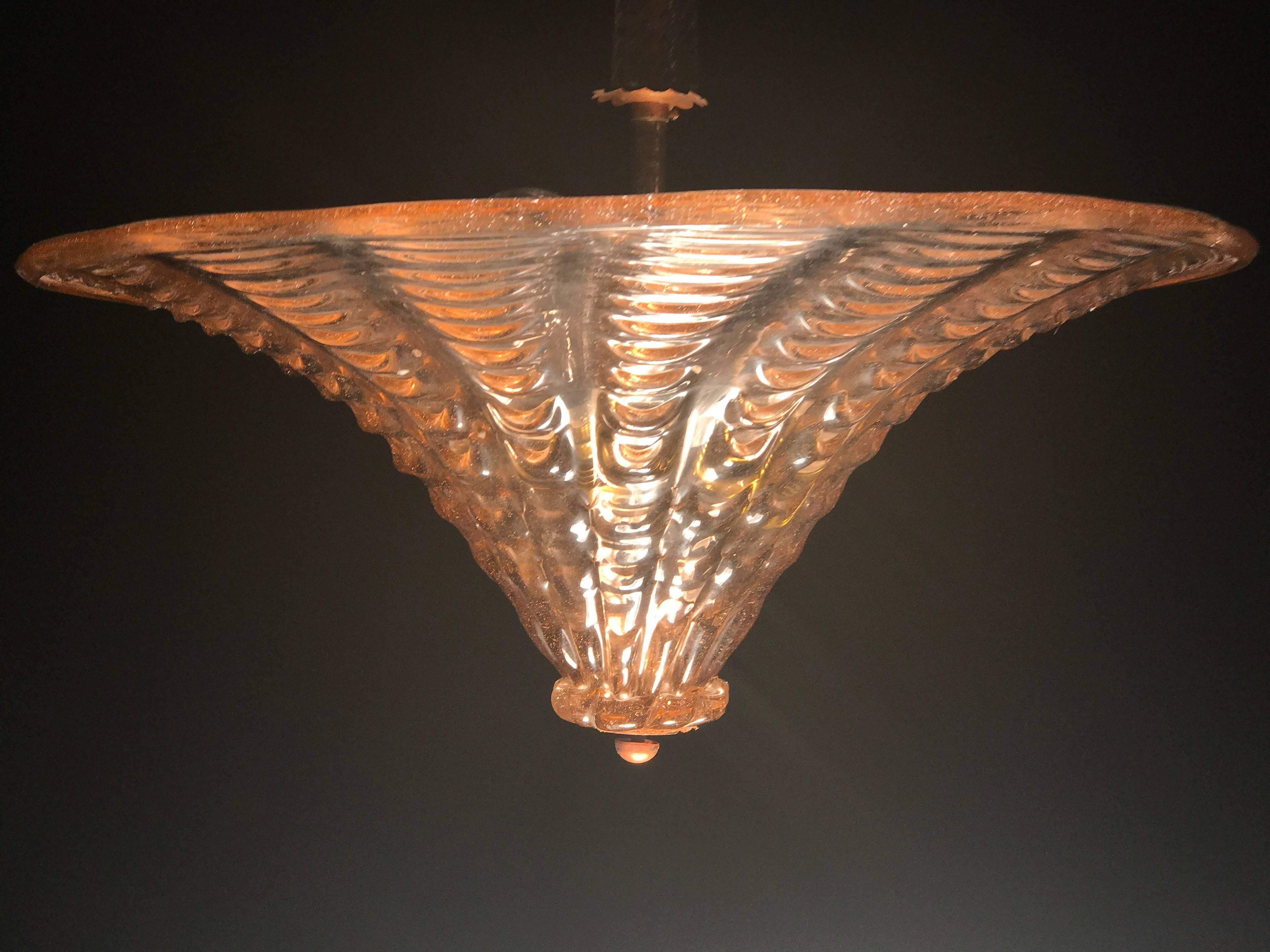 Charming Italian Midcentury Murano Fixture by Ercole Baroviera In Excellent Condition For Sale In Rome, IT