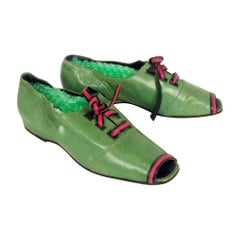 Charmantes chaussures italiennes à bout ouvert du milieu du siècle dernier